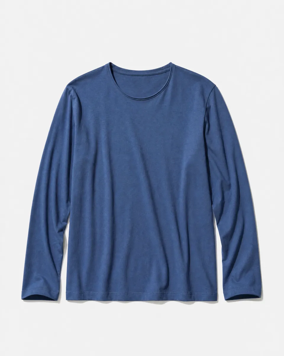 LAFAURIE ACHILLE Bleu Outremer t-shirt manches longues coton