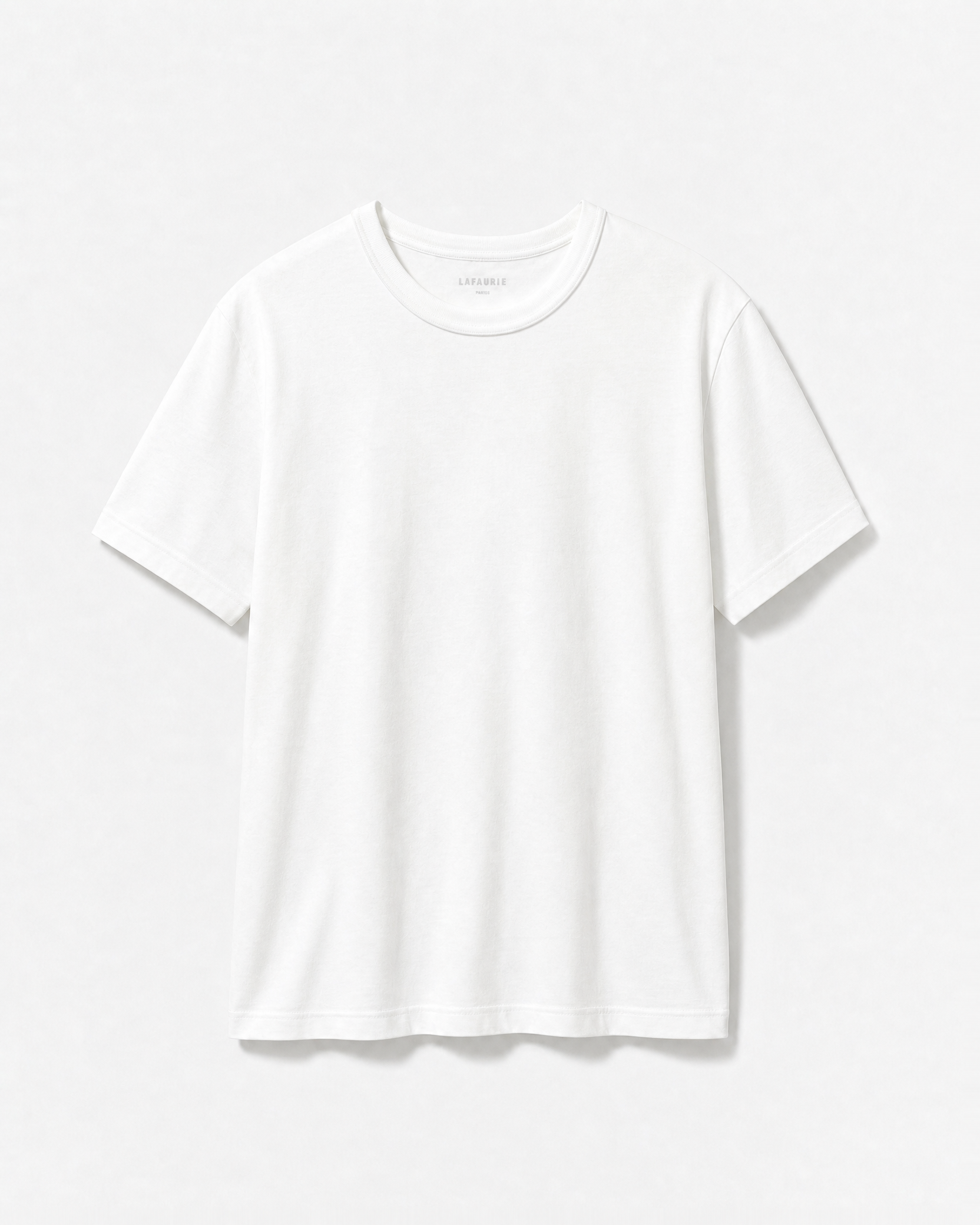 Lafaurie Darcy T-shirt Blanc Coton 210g Coupe Droite