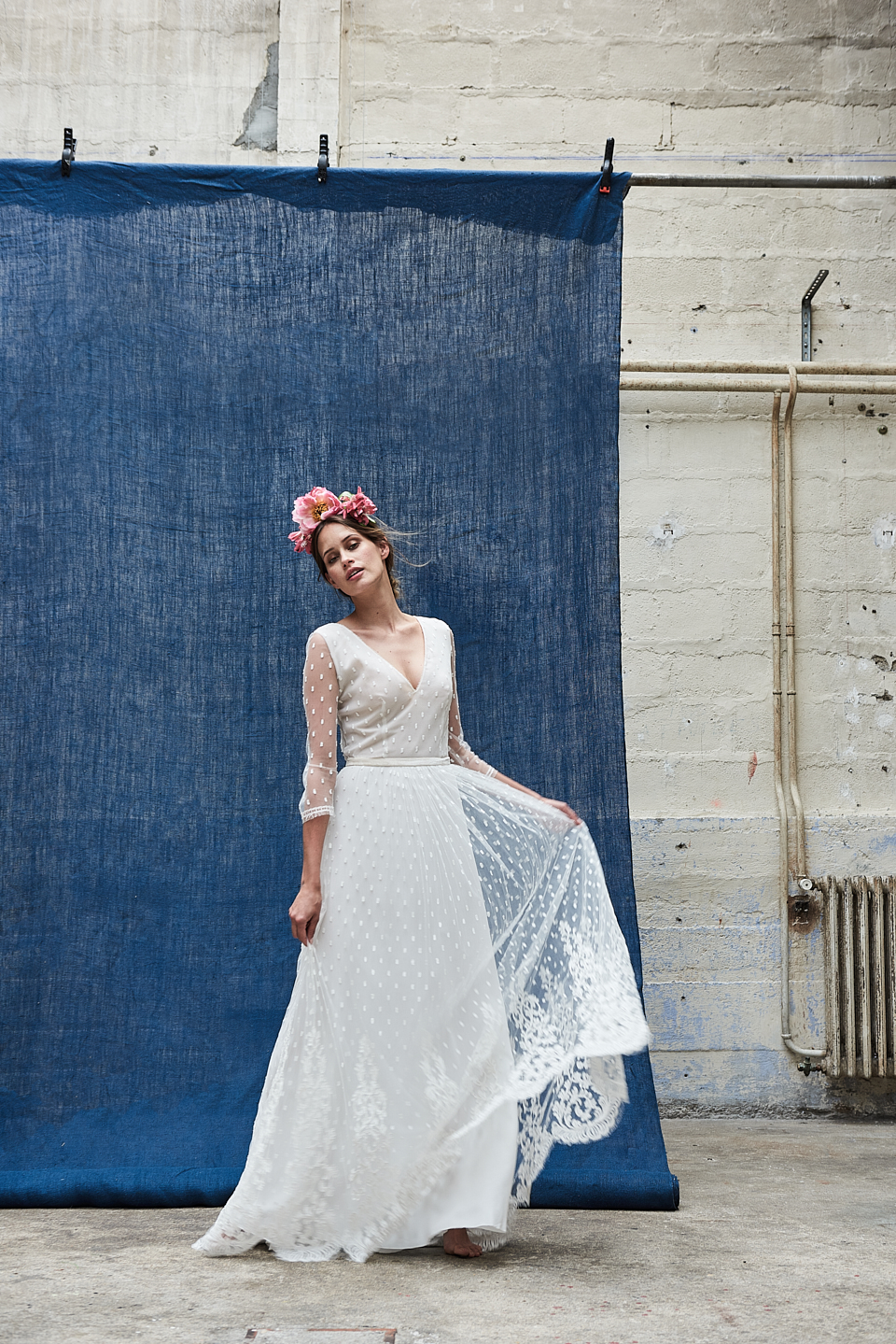 Maison Floret Sur-mesure Kent robe de mariée tulle plumetis