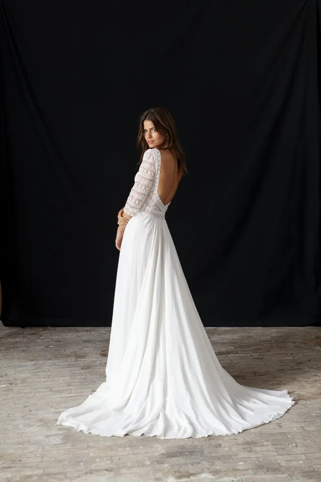 Maison Floret Sur-mesure Théodore robe dentelle coeur
