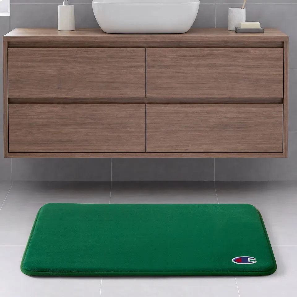 Champion Room Decor Tapis de Bain Mémoire Vert 17x24 Pouces