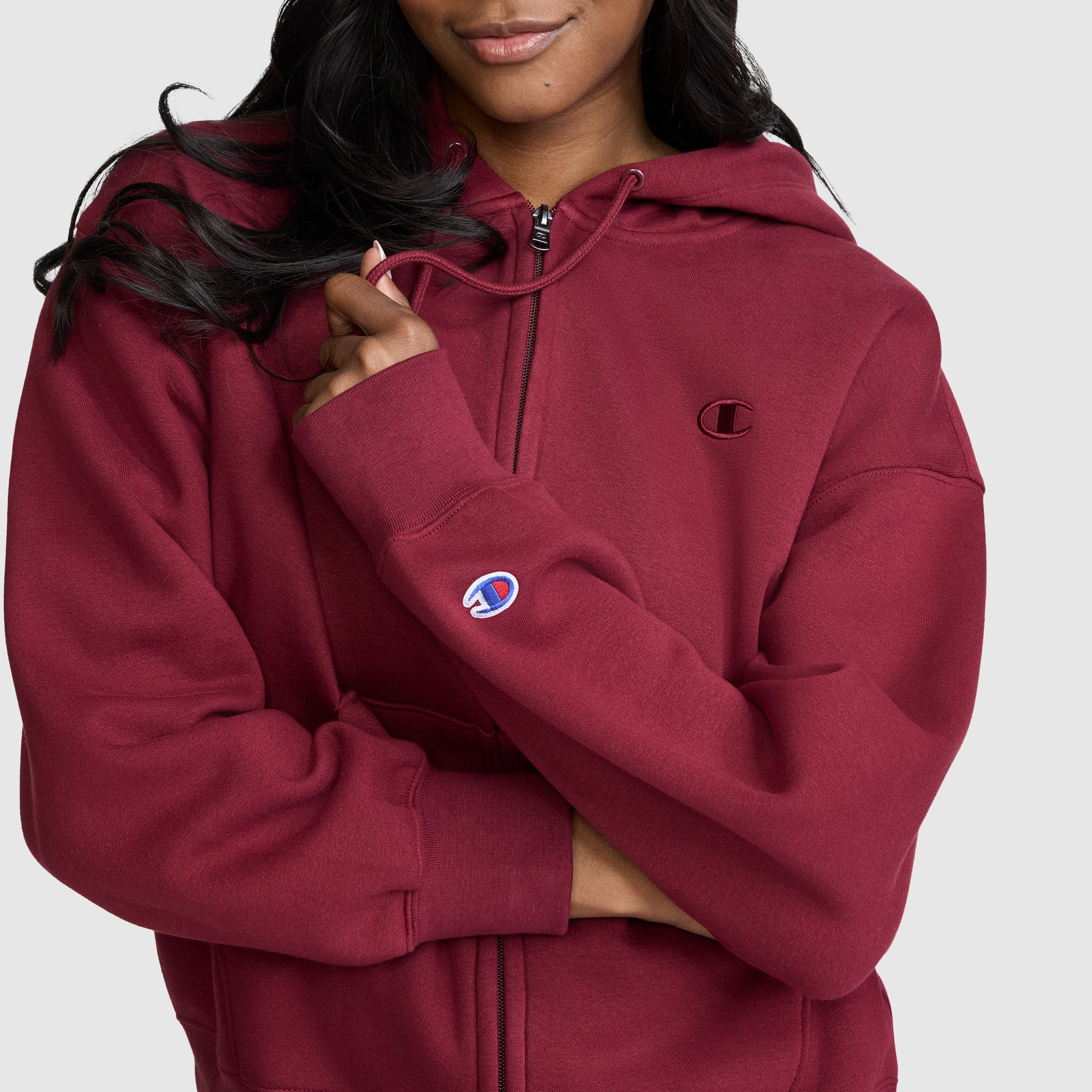 Champion Powerblend sweat zippé à capuche Cabernet femme molleton