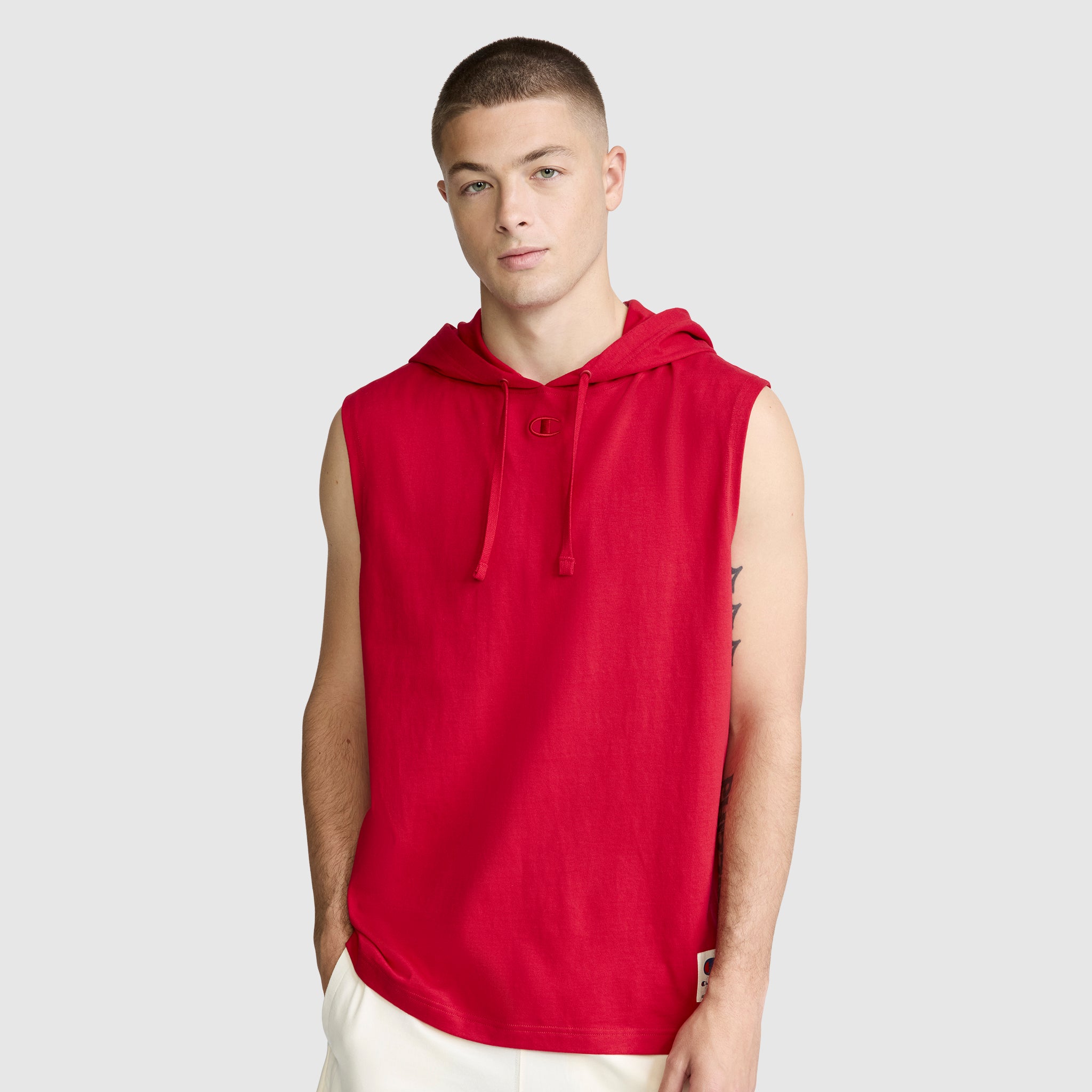 Champion Jersey sweat capuche sans manches Tango Red coton