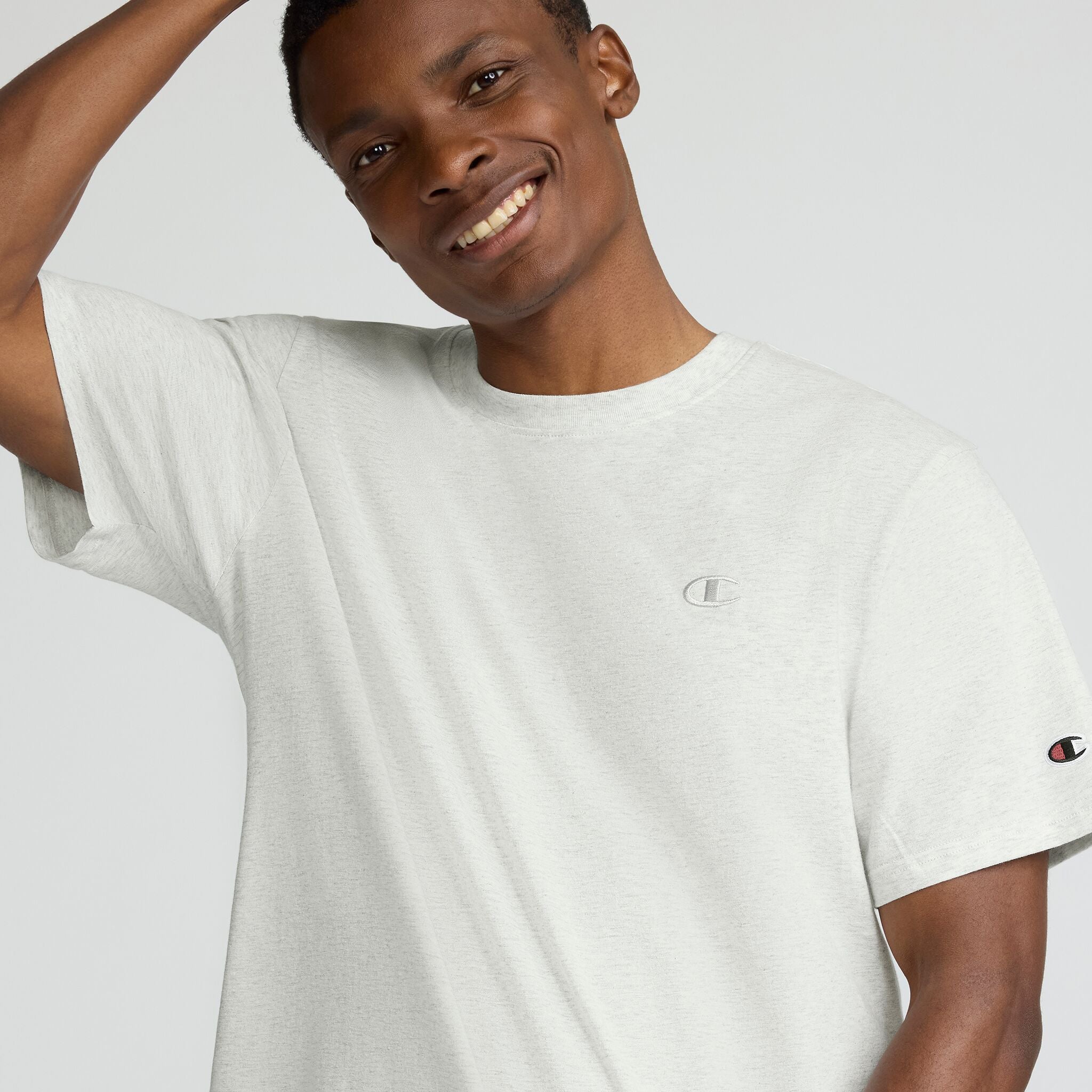 Champion Classic T-Shirt C Logo t-shirt gris Platinum Silver coton