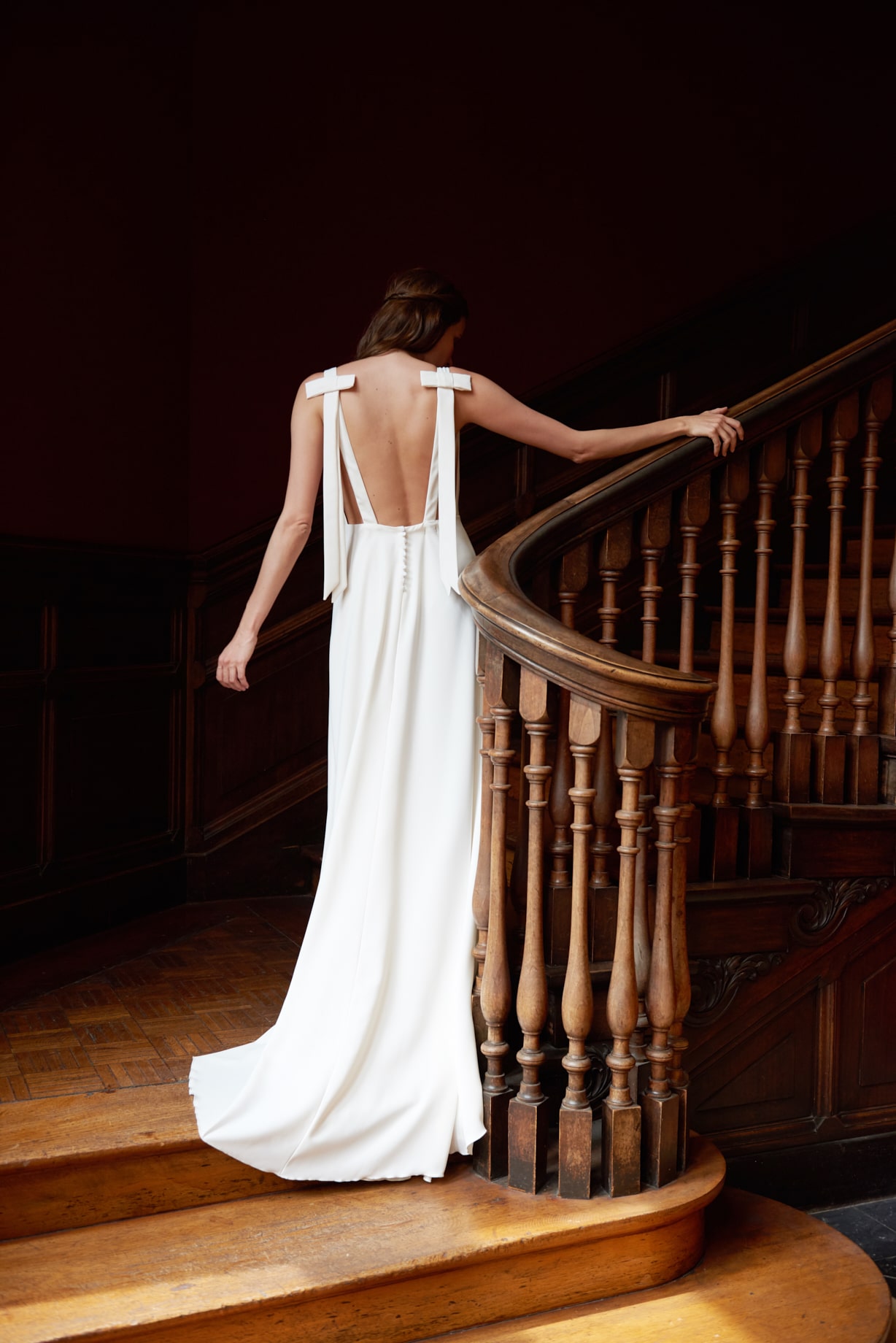 Maison Floret Sur-mesure Byron robe de mariée crêpe bretelles