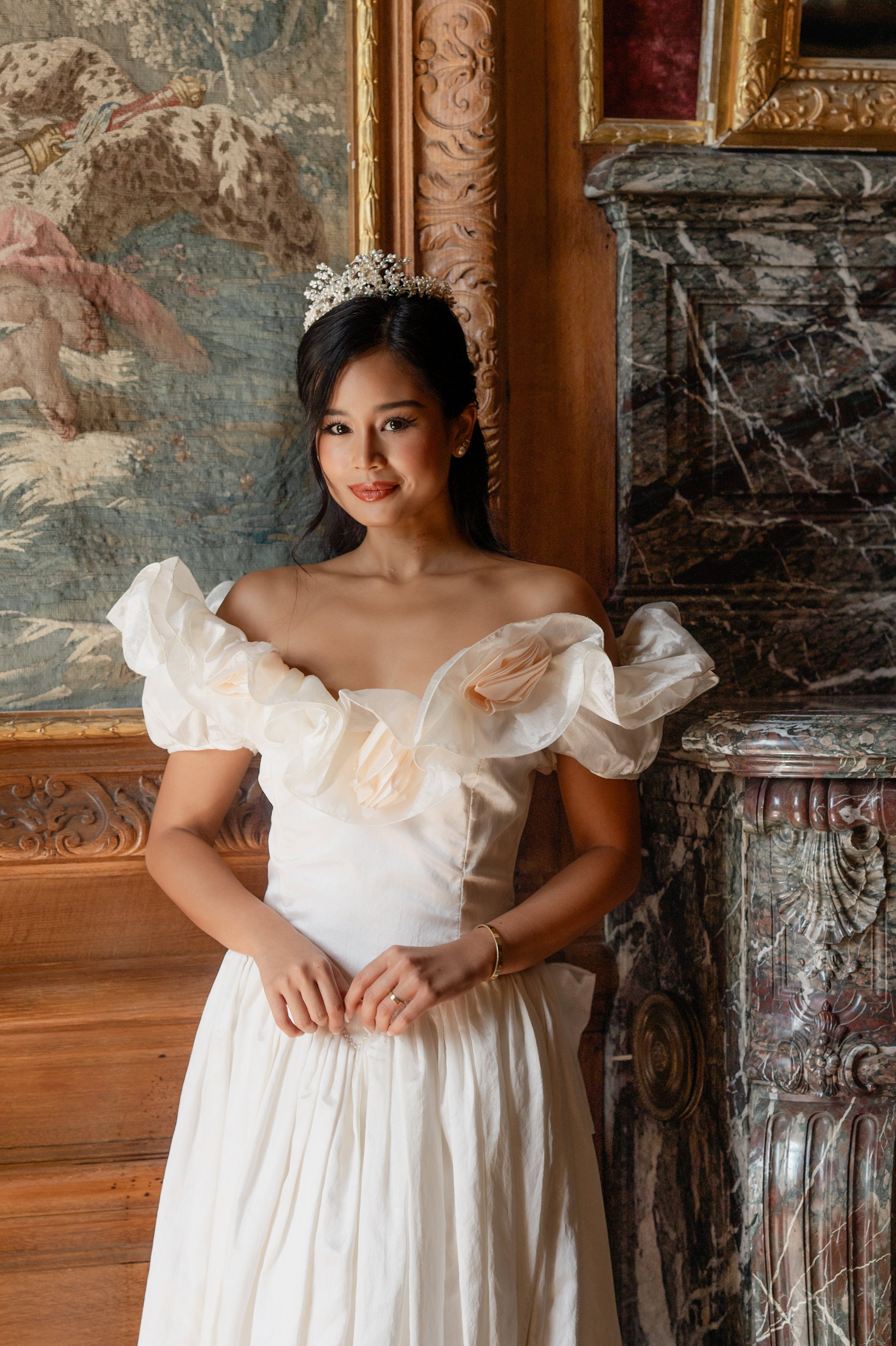 Solène Gisèle La mariée Diane robe mariée ivoire rose poudré