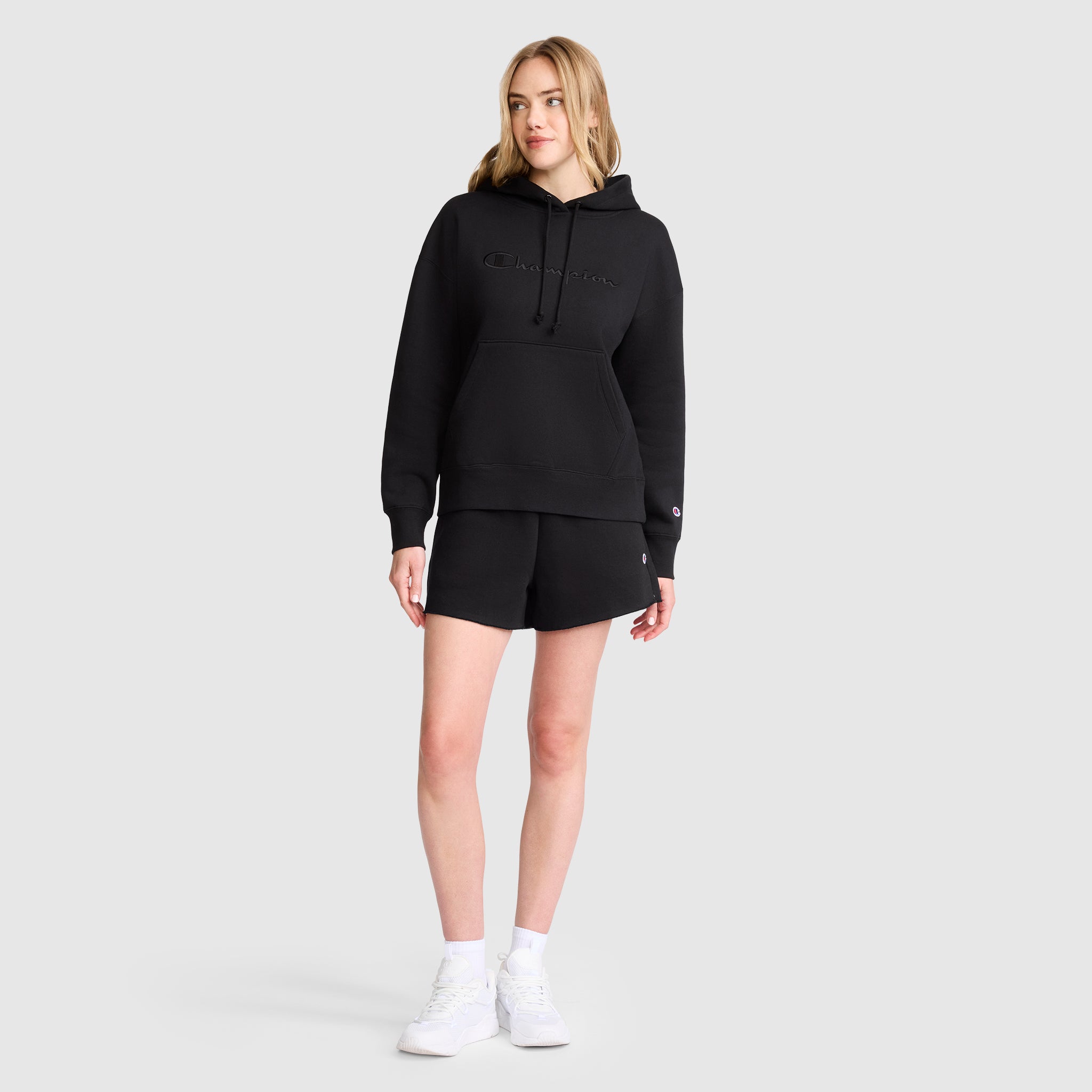 Champion Powerblend Freshman hoodie femme noir molleton