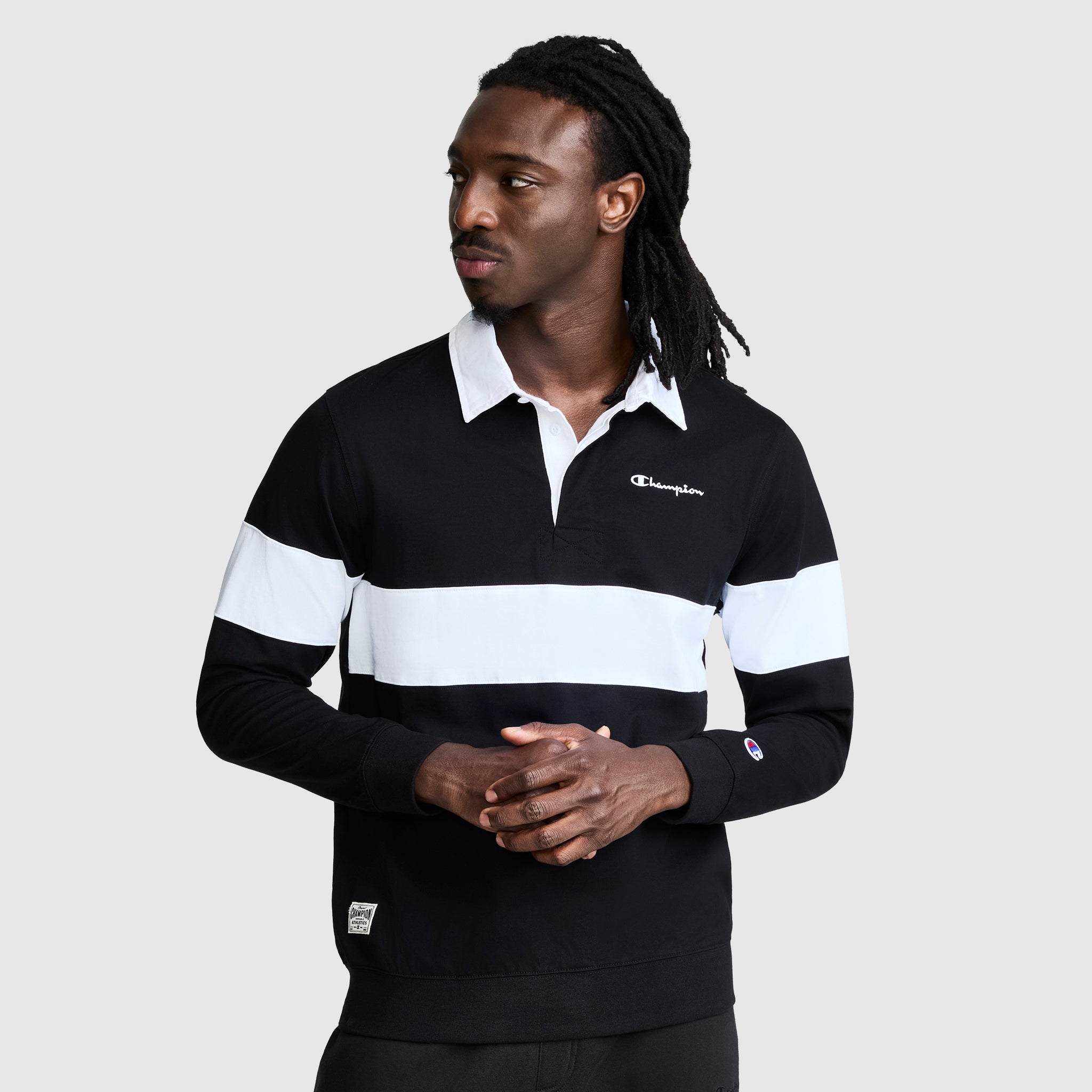 Champion Rugby Shirt coton rayé Noir