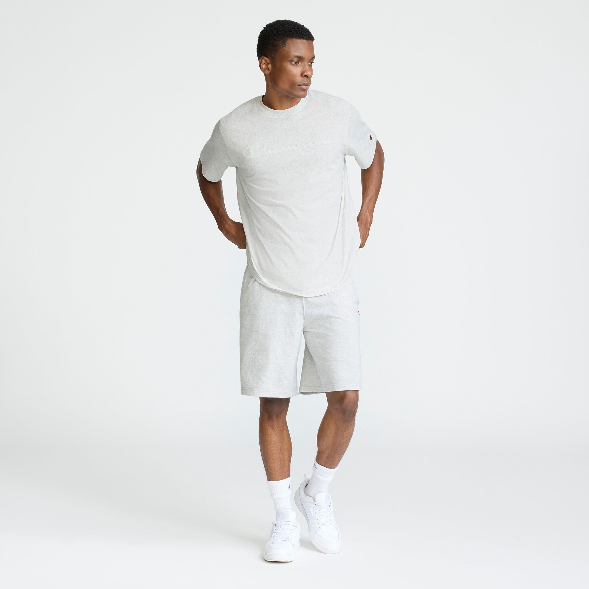 Champion Classic Graphic T-shirt homme gris chiné coton