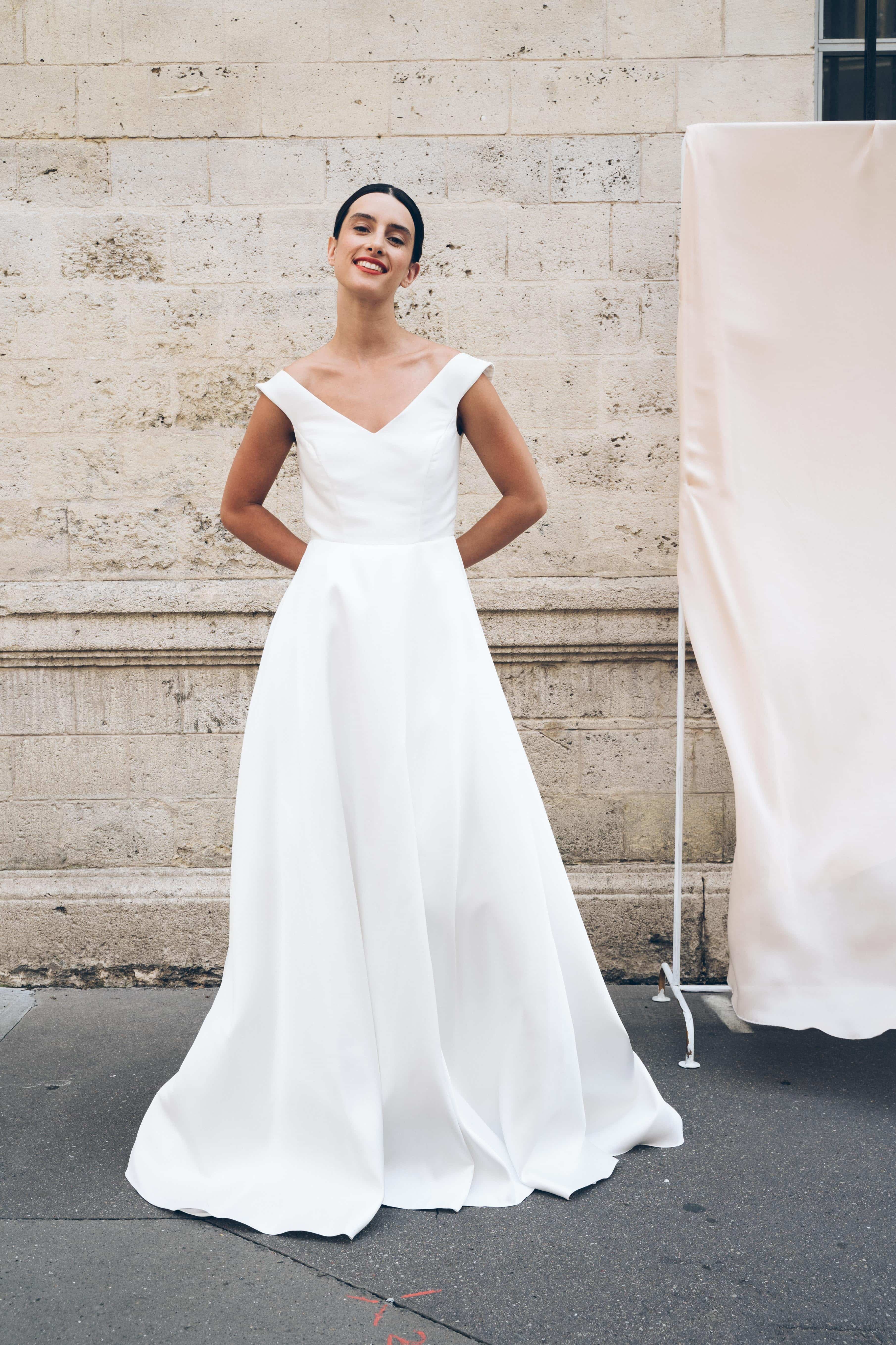 Maison Floret Sur-mesure Marceau robe mikado soie col V