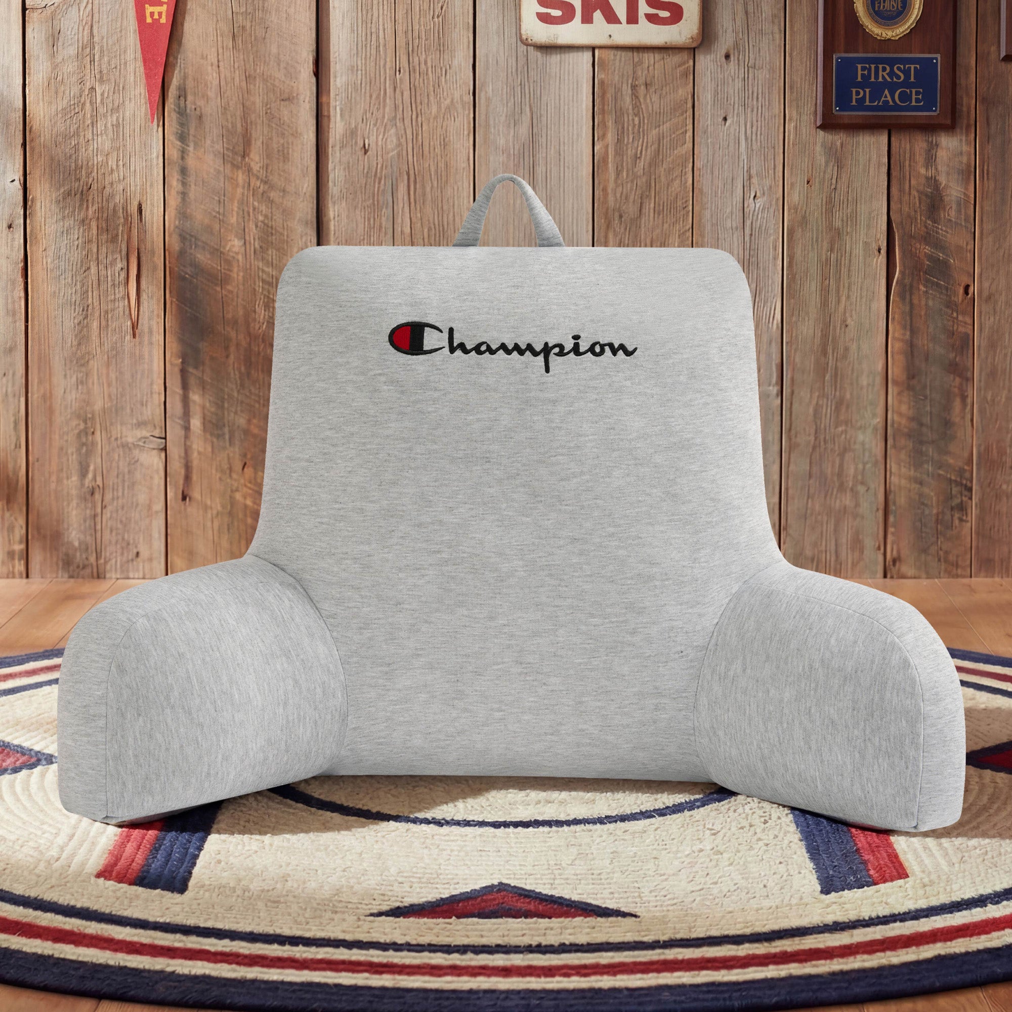 Champion Room Decor Jersey Coussin de lecture gris poche