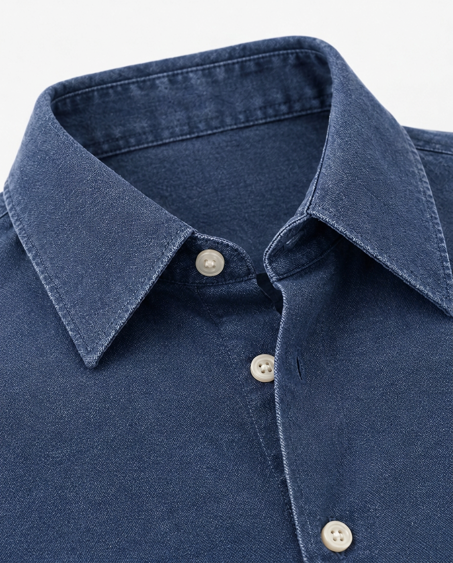 LAFAURIE MIO Denim Stone chemise homme coton coupe droite
