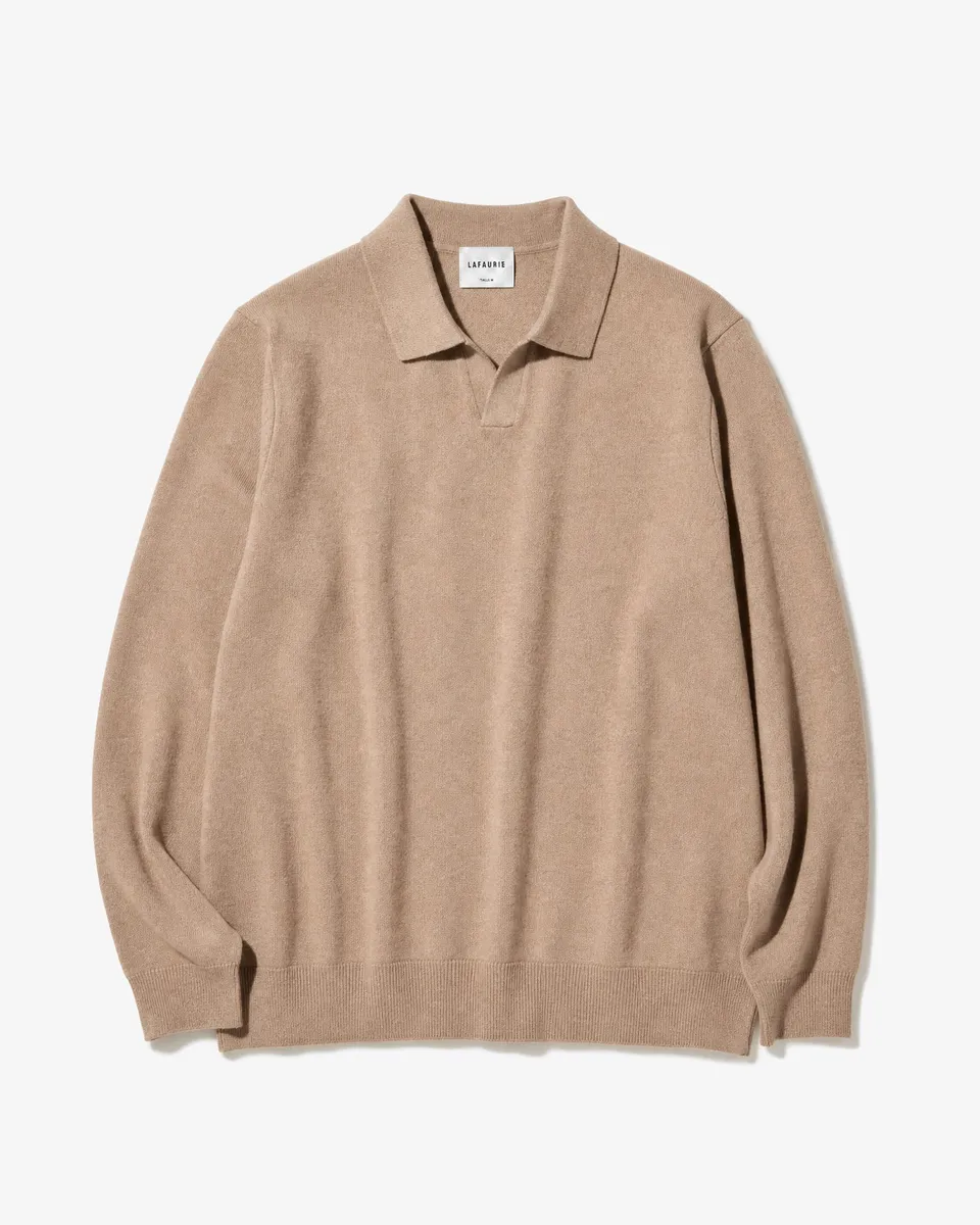 LAFAURIE GABINO Marron Glacé polo laine manches longues droit