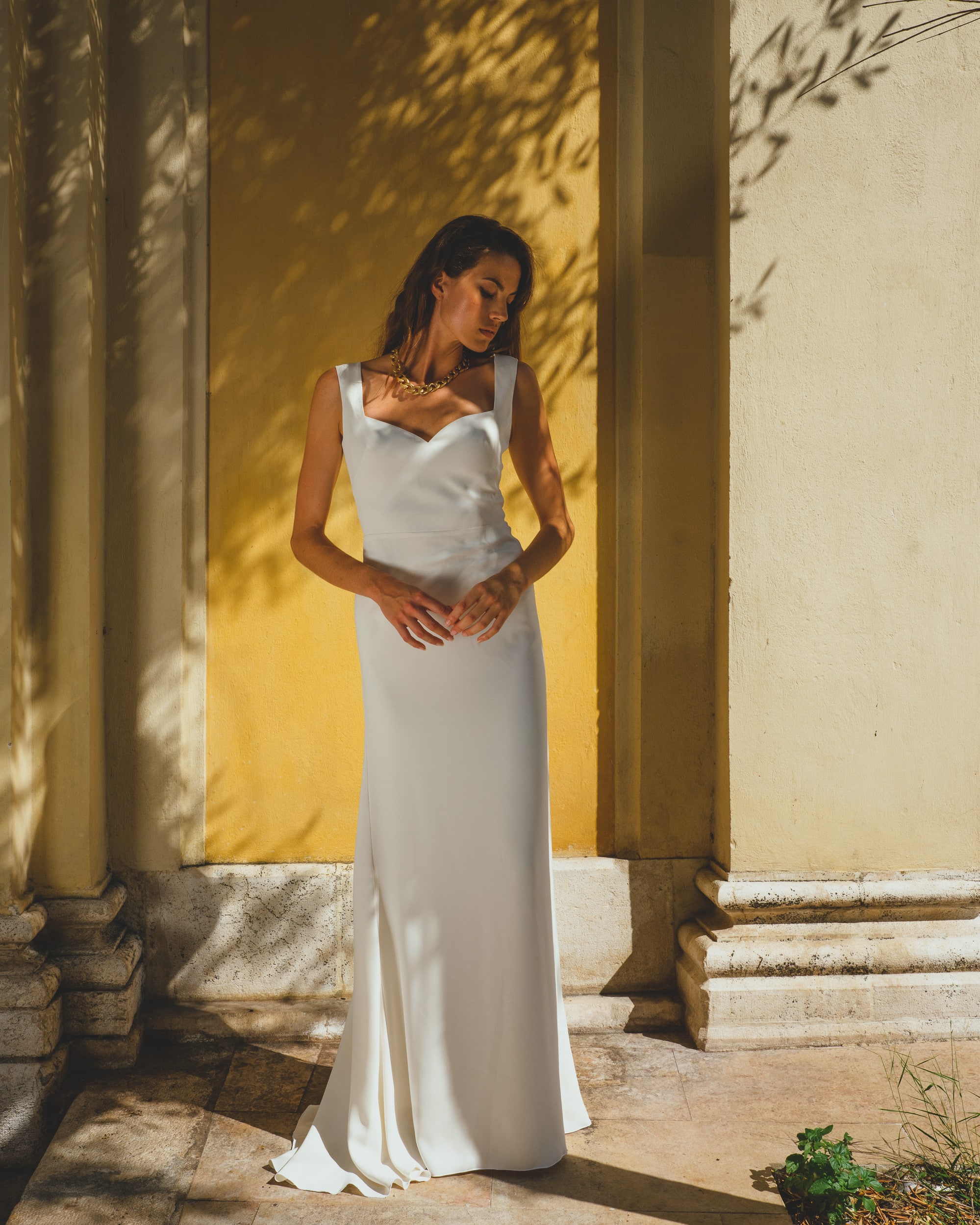 Maison Floret Sur-mesure Vittorio robe cœur crêpe fluide
