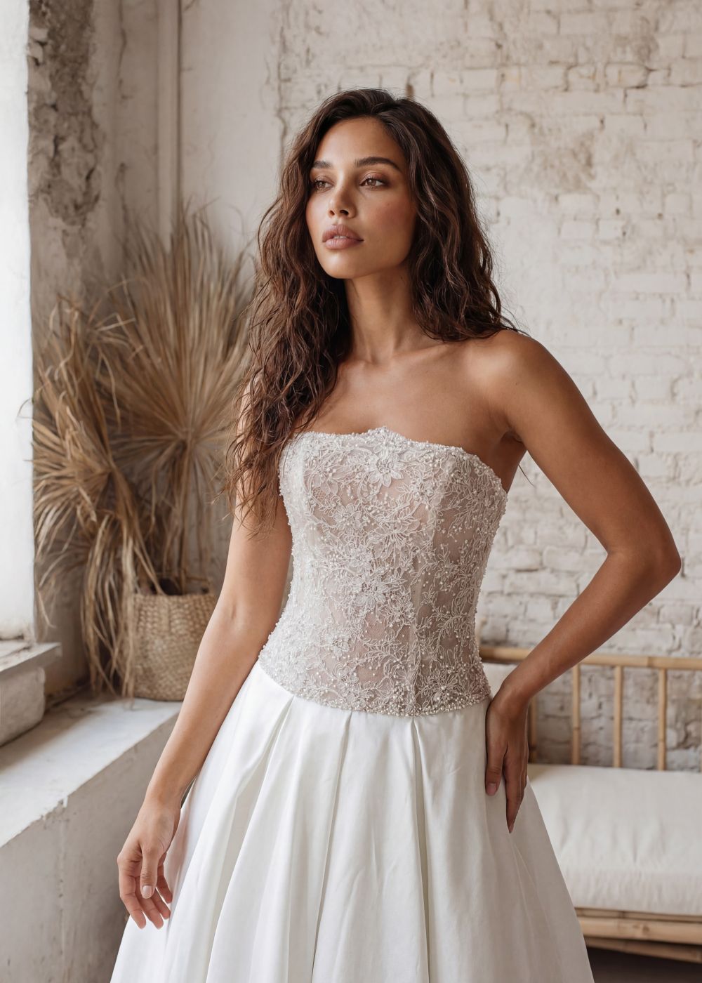 Hervé Paris Promise Polly robe de mariée ivoire longue