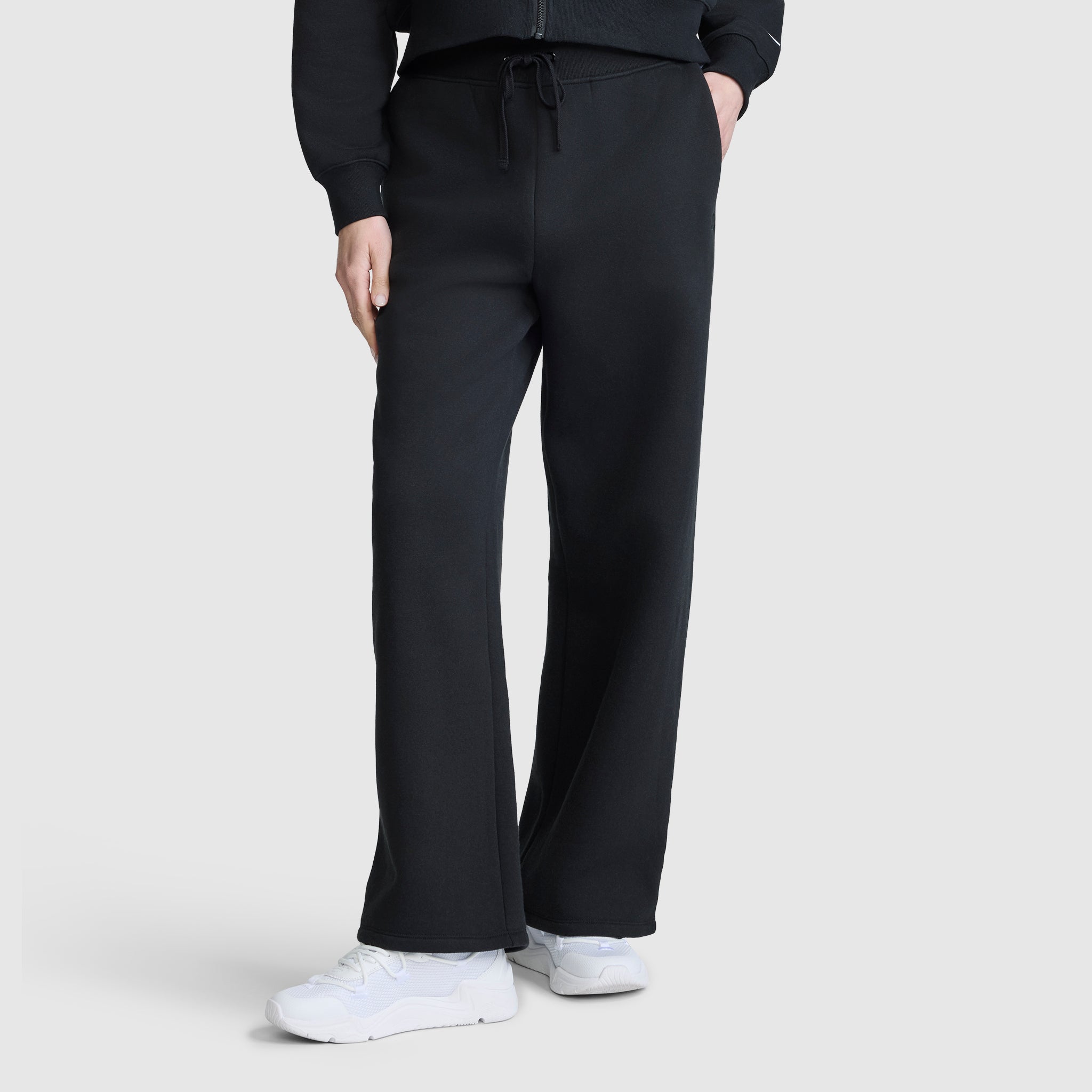 Champion Wide Leg Fleece pantalon jogging noir molleton coton