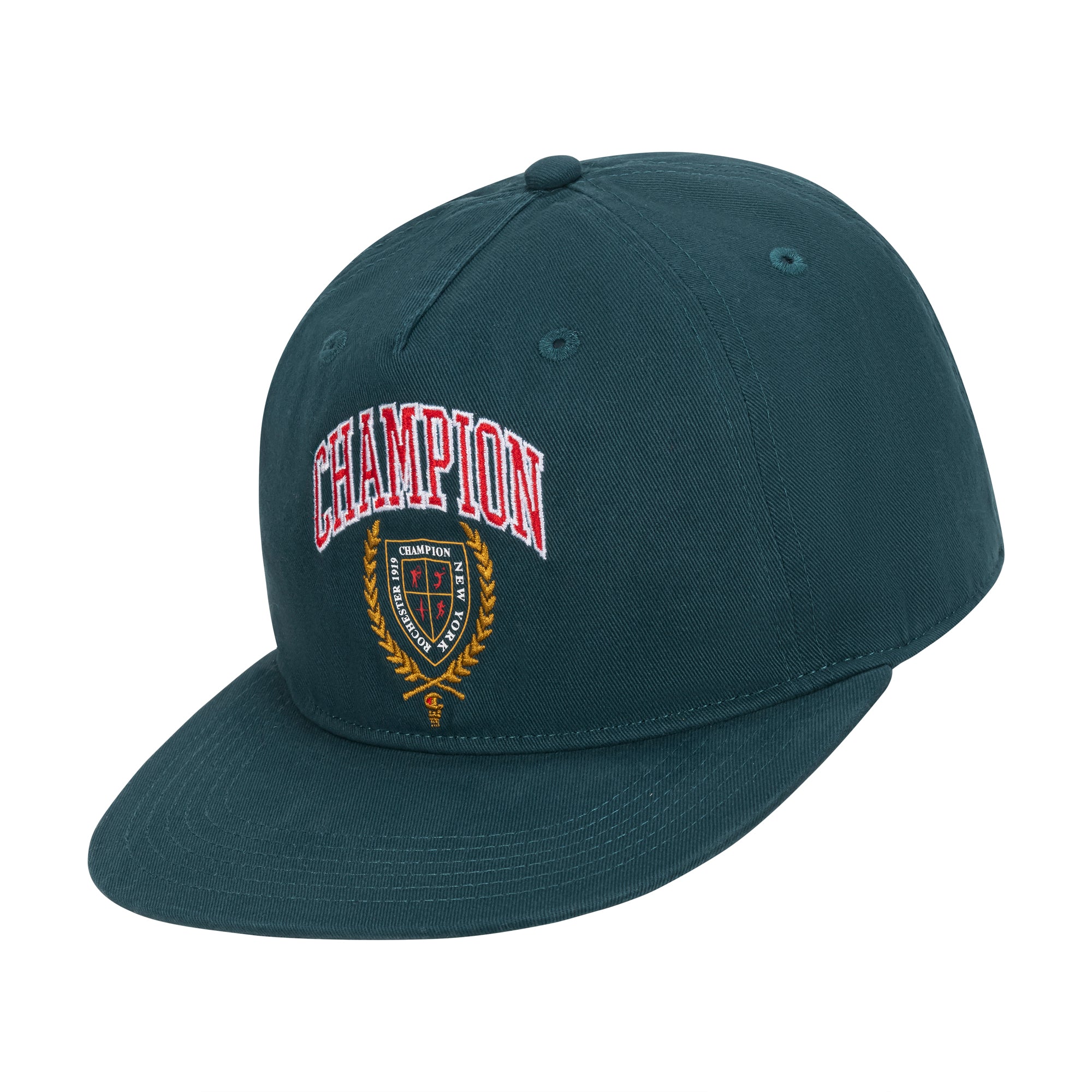 Champion Laurel Shield casquette plate vert foncé coton taille unique