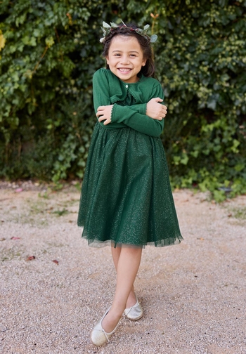 Le Jour de Notre Oui Scarlett robe fille vert sapin