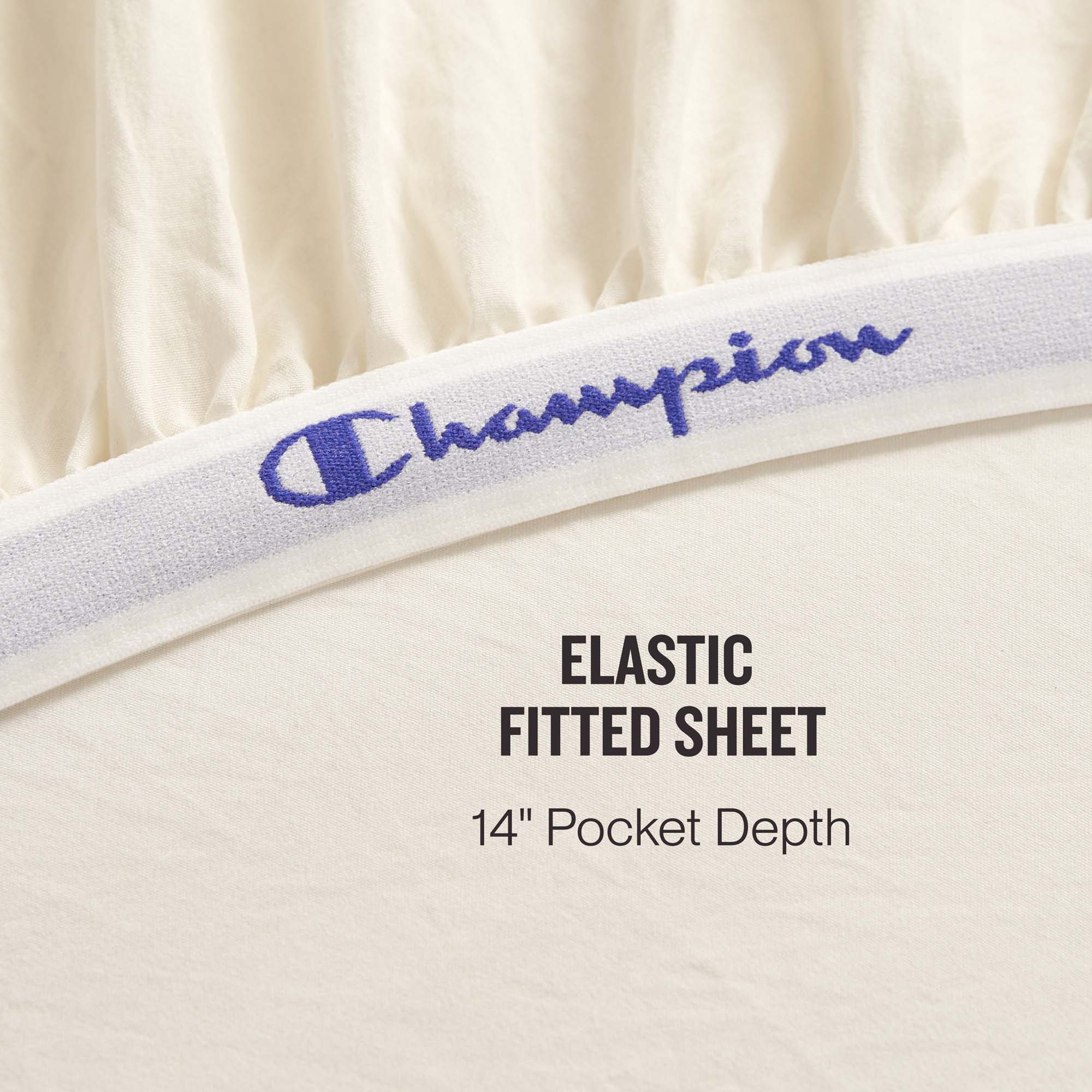 Champion Elastic Logo Microfiber Sheet Set parure blanche Star White
