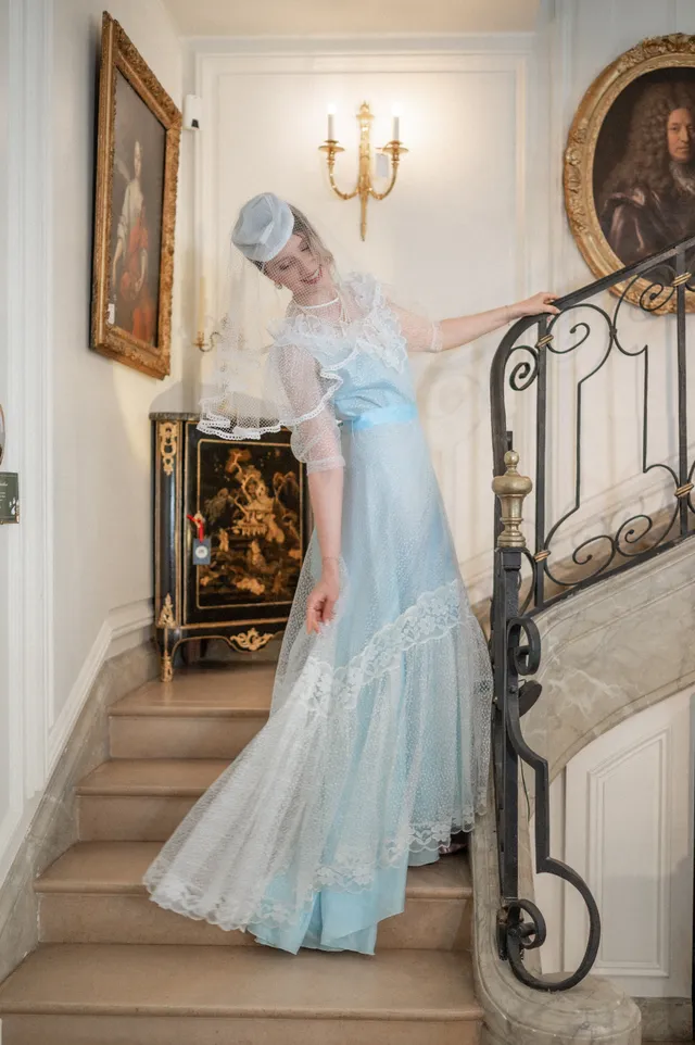 Solène Gisèle La mariée robe Gabrielle 38/40 dentelle bleue