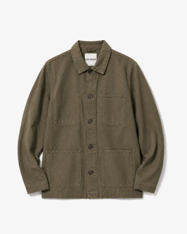 Lafaurie Braque Kaki veste de peintre coton coupe droite