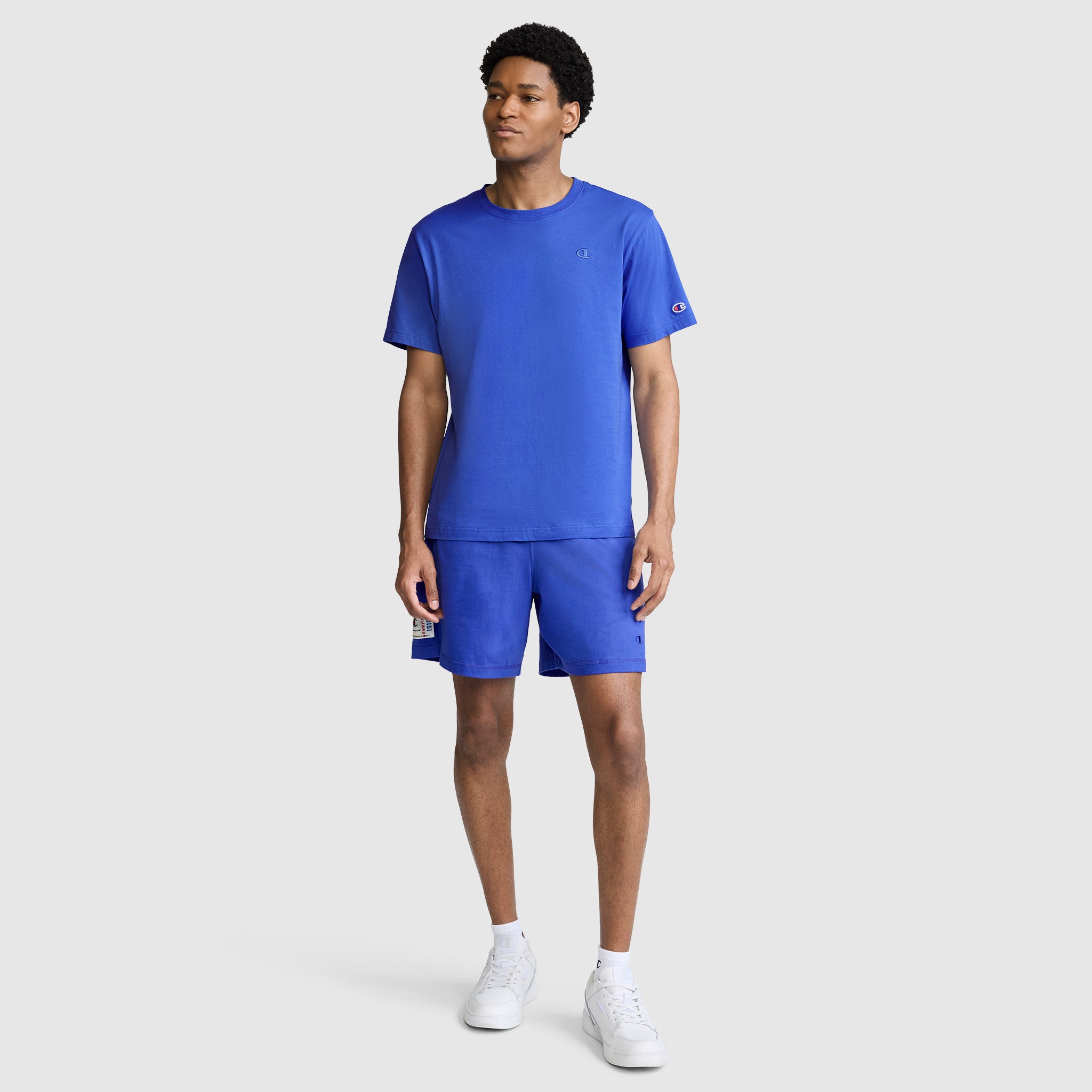 Champion Classic T-Shirt C Logo t-shirt homme Dazzling Blue coton