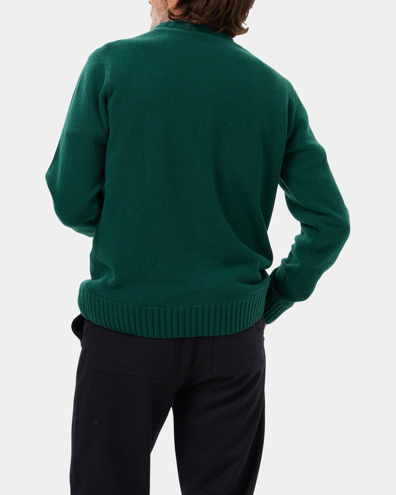 LAFAURIE CLAUDIO pull vert chrome laine cardée