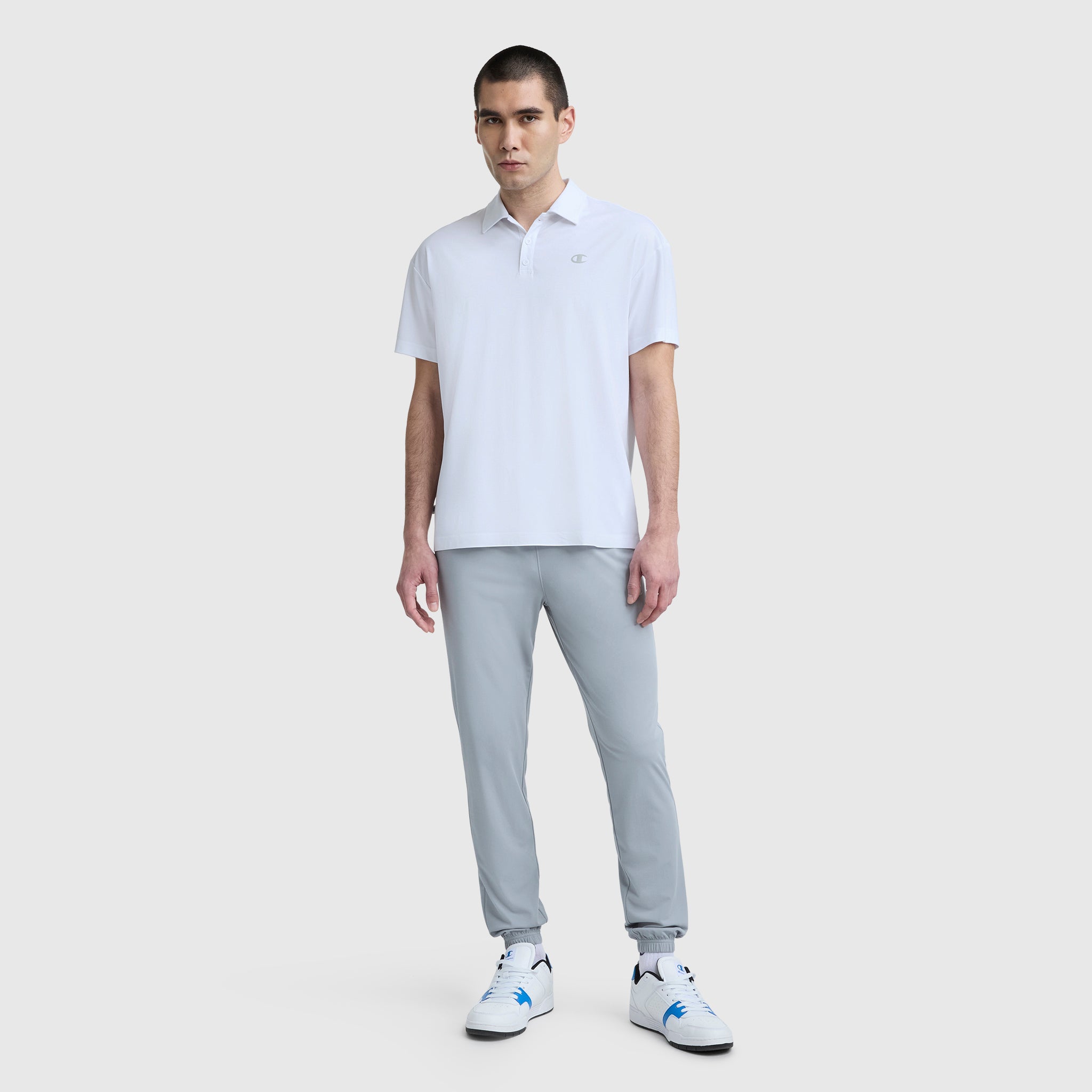 Champion Sport Polo C Logo polo homme Bright White stretch