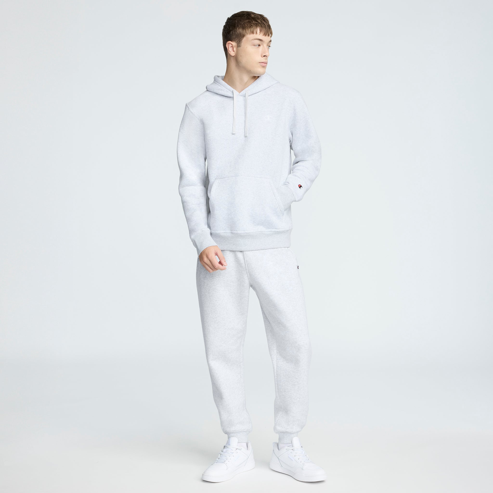 Champion Powerblend Hoodie C Logo sweat à capuche gris argent