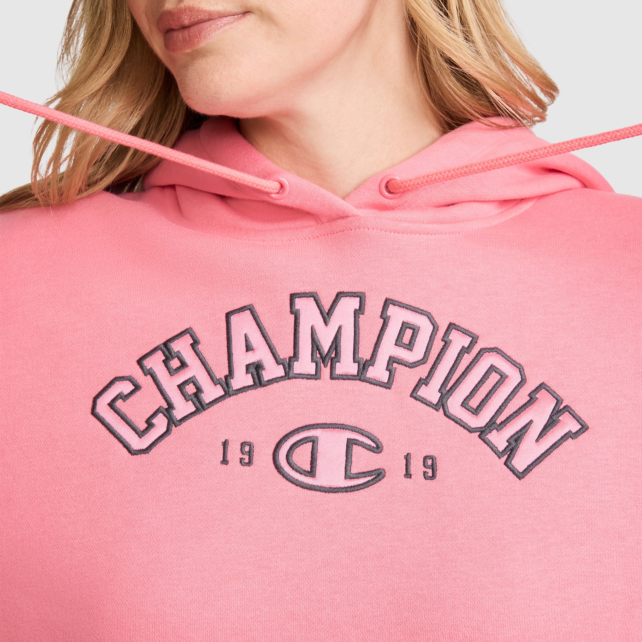 Champion Fleece sweat à capuche rose Strawberry Pink satin