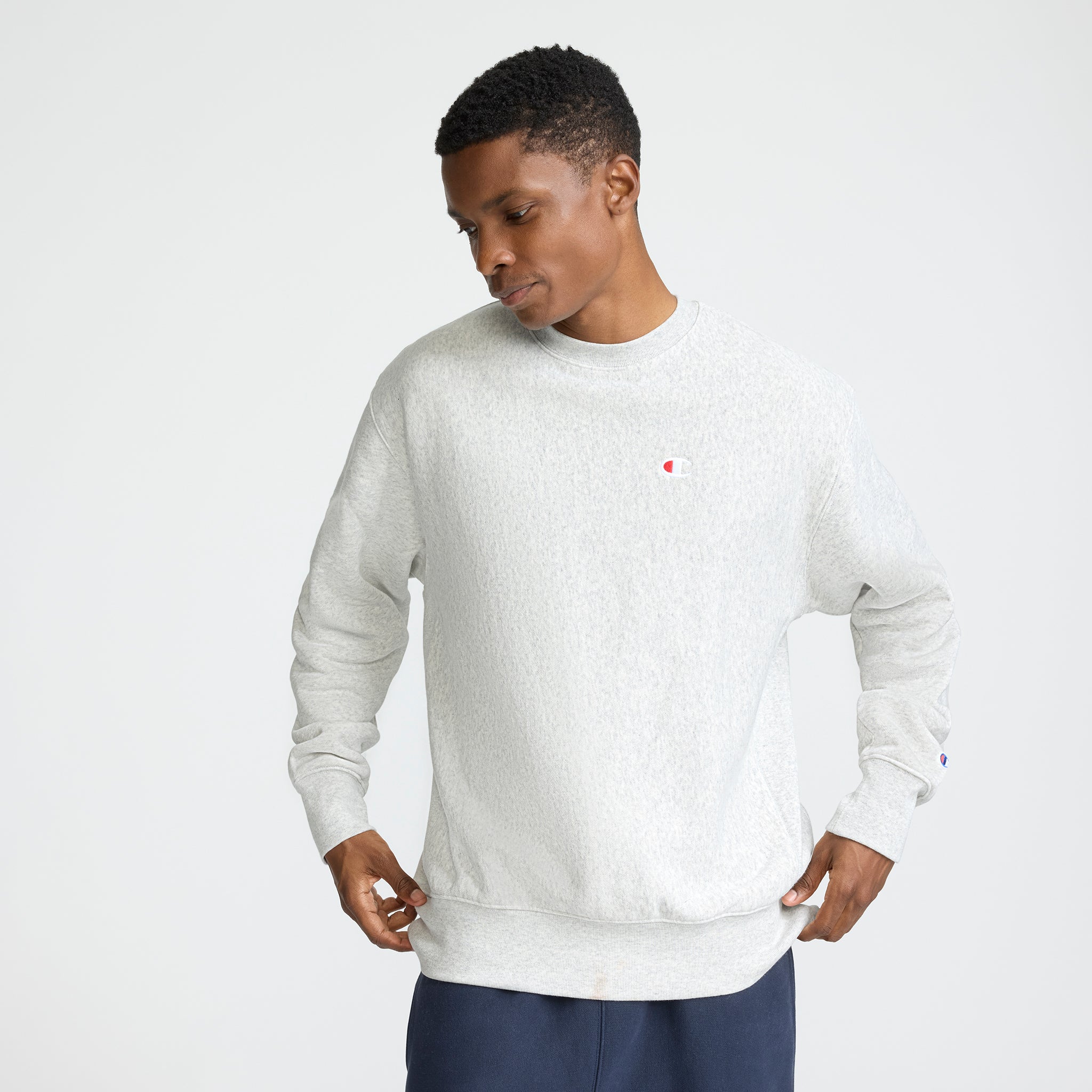 Champion Reverse Weave sweatshirt gris logo C molleton lourd
