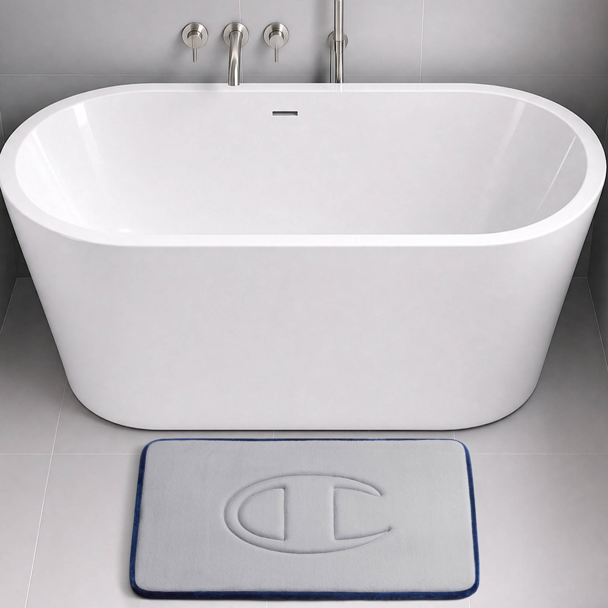 Champion Quilted Logo tapis de bain matelassé gris 17x24