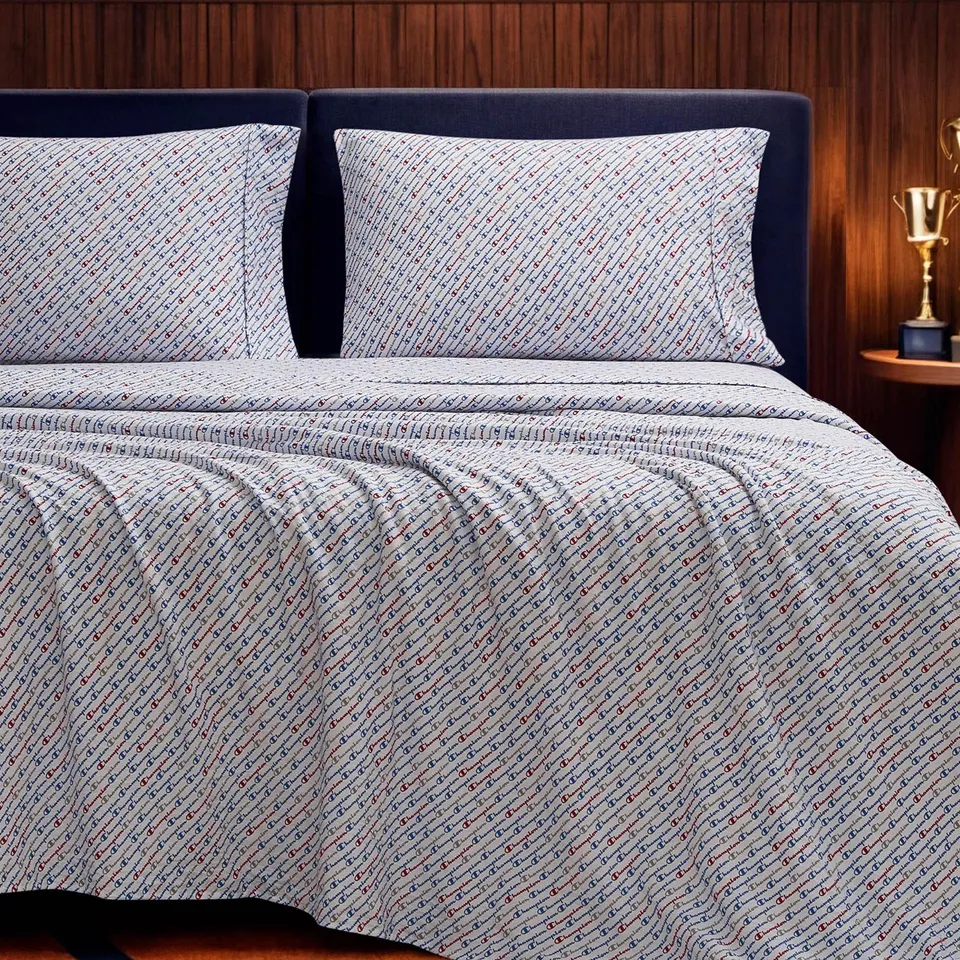 Champion Printed Microfiber Parure Multi Logo Queen