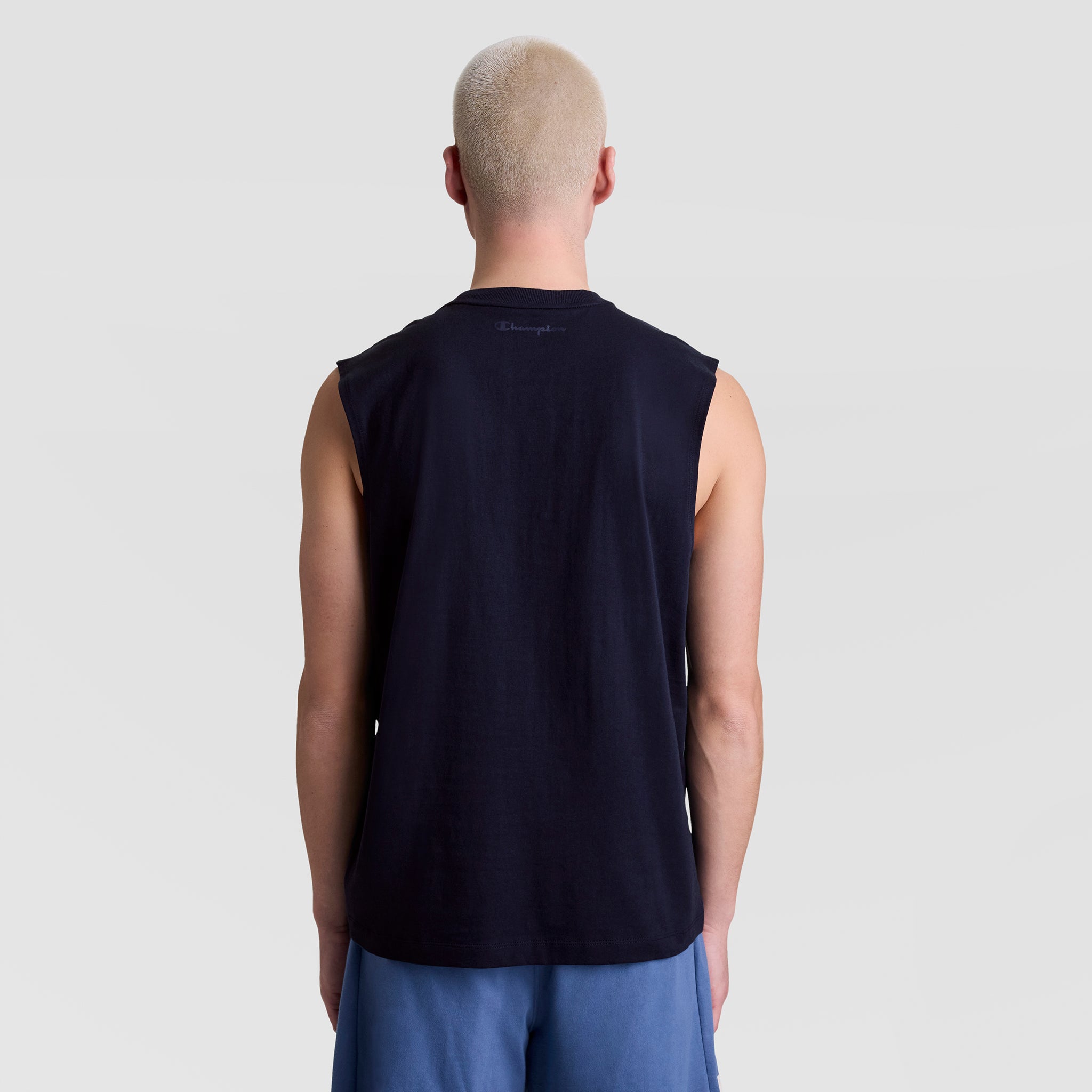Champion Muscle Tank Débardeur Homme Bleu Marine Coton