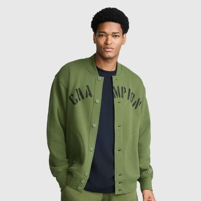 Champion Veste Baseball Polaire Verte Chive 19