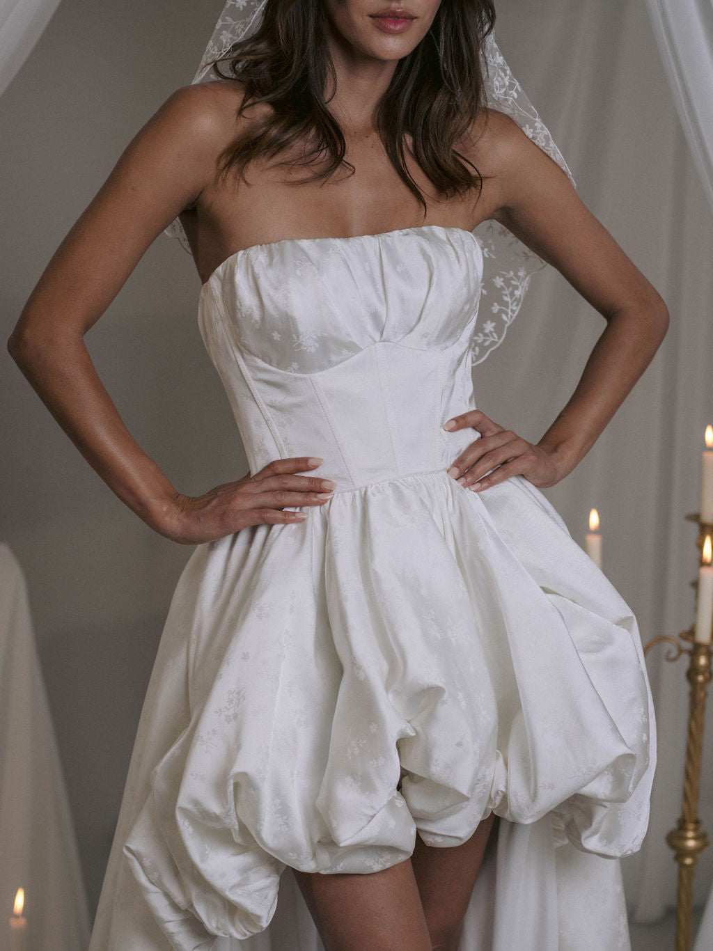 Rime Arodaky Bridal Crillon robe jacquard traîne