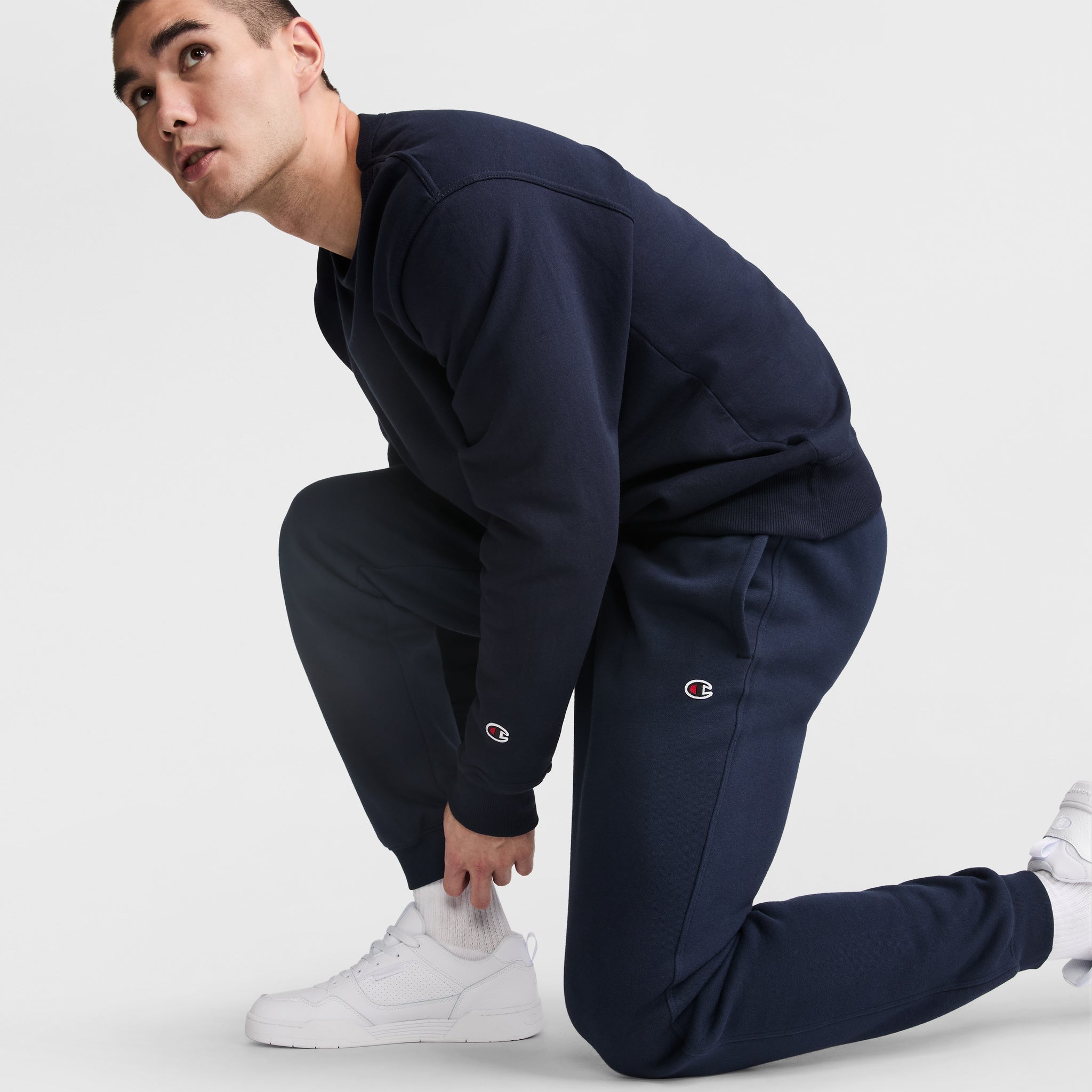 Champion Powerblend Joggers C Logo jogging bleu marine coton