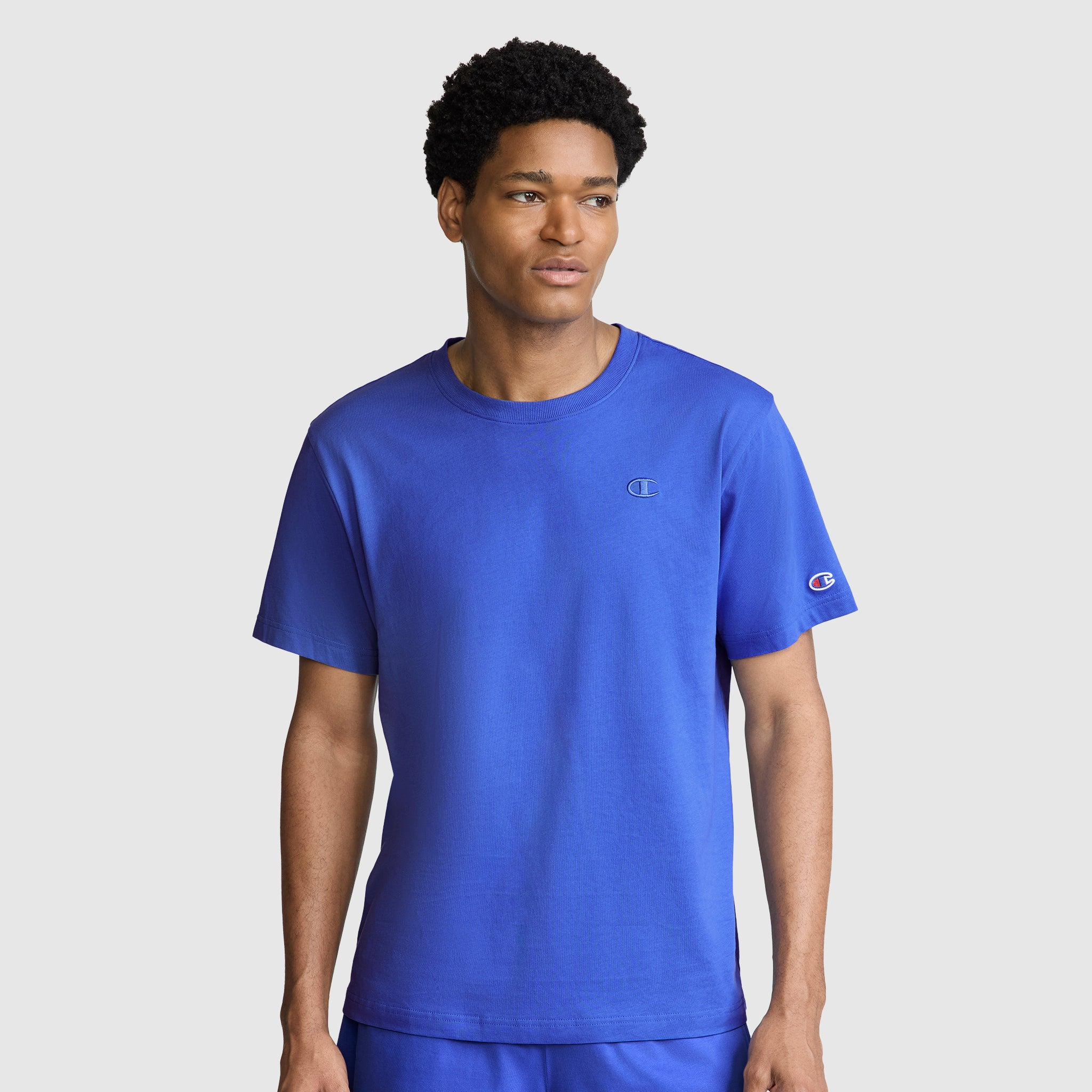 Champion Classic T-Shirt C Logo t-shirt homme Dazzling Blue coton