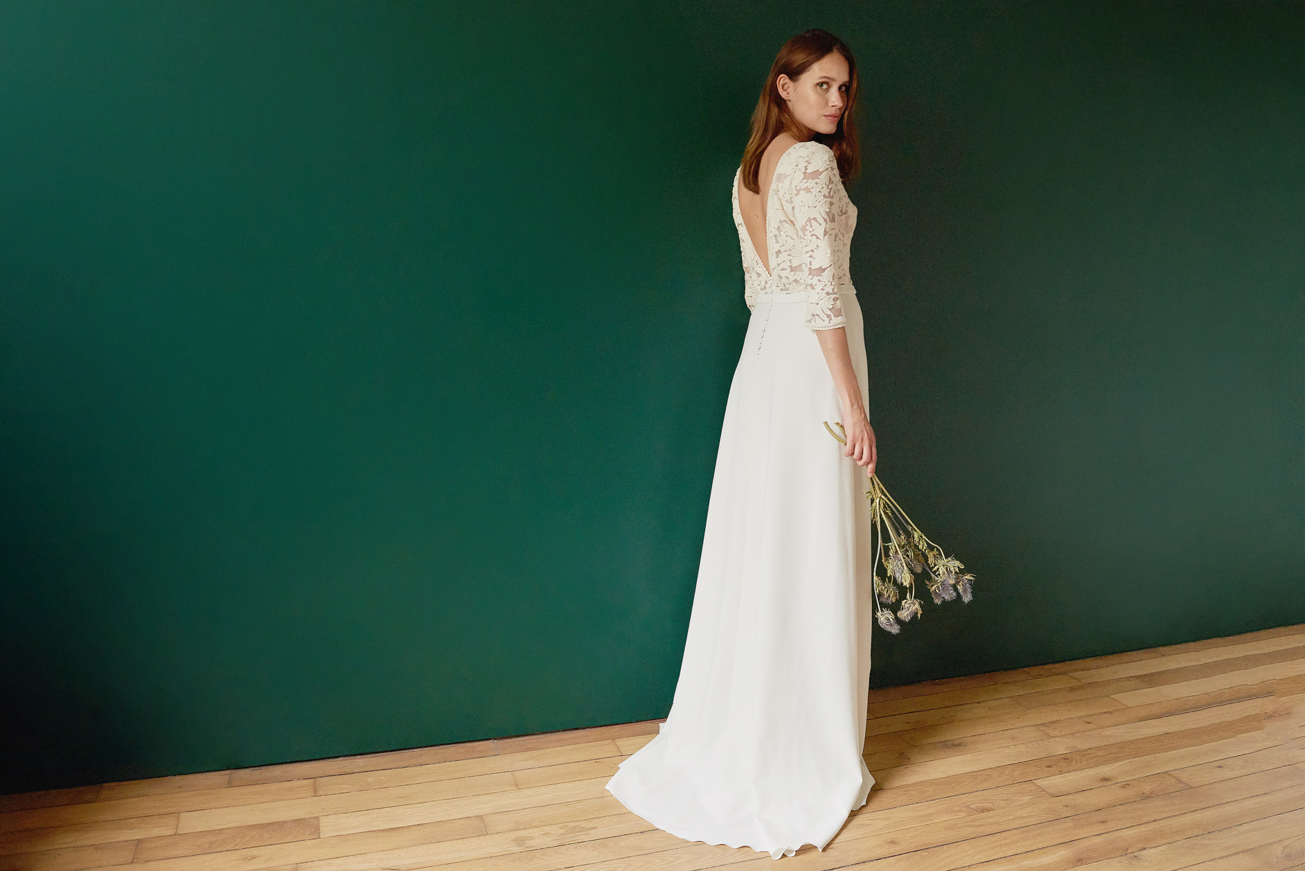 Maison Floret Sur-mesure Clyde robe tulle rebrodé