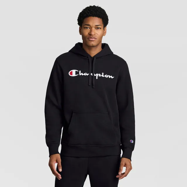 Champion Powerblend Hoodie Full Script Logo sweat à capuche noir