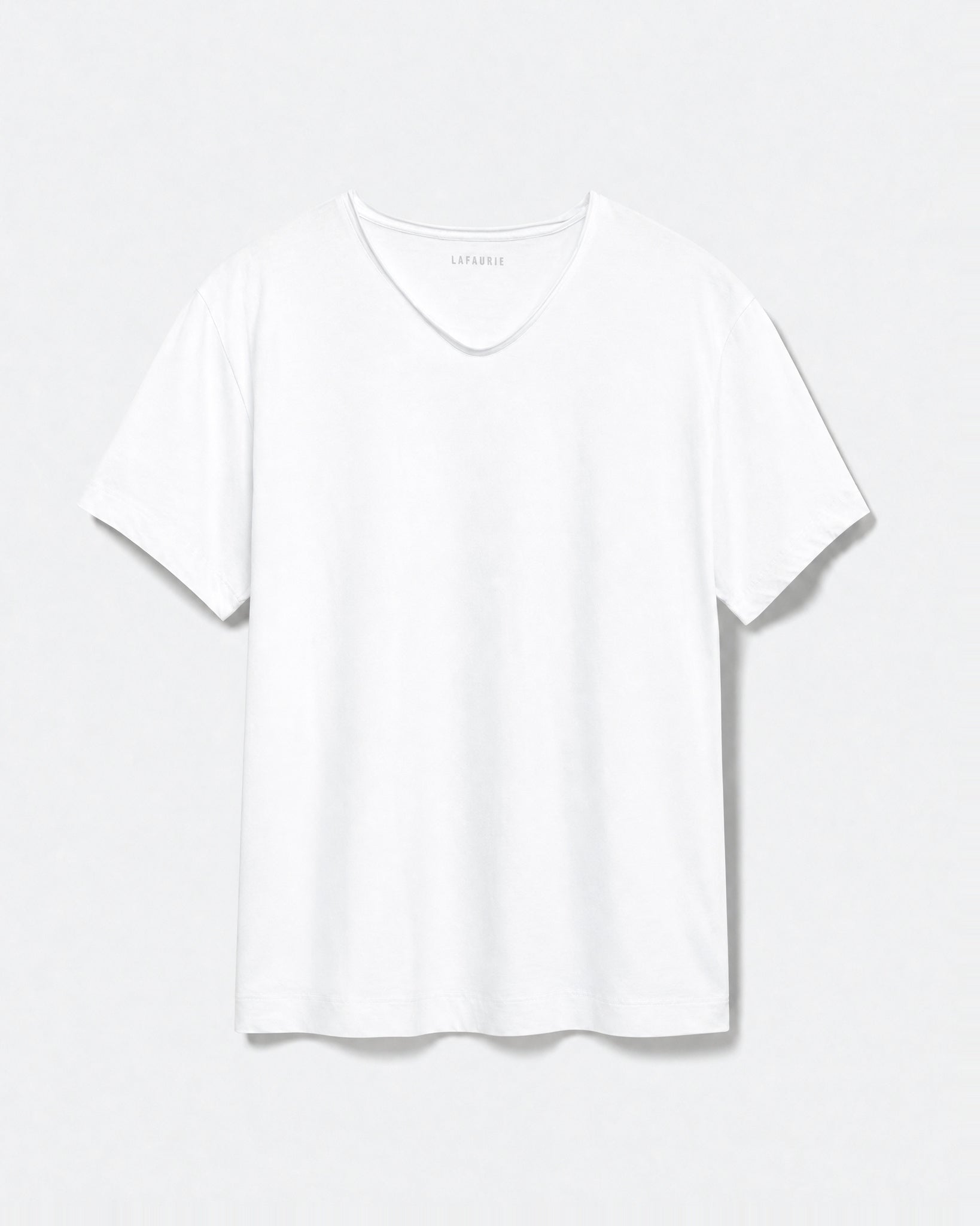 LAFAURIE Barry T-Shirt Blanc Col V Voile Coton
