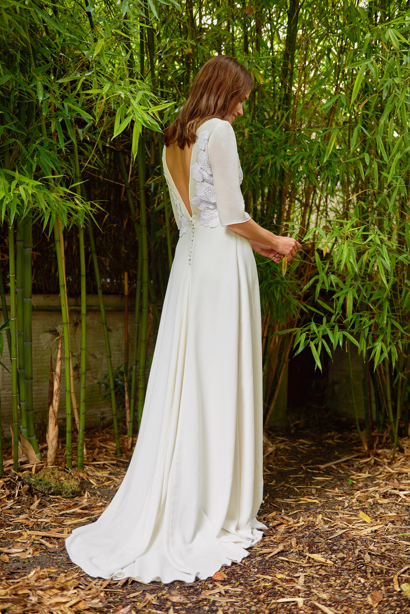 Maison Floret Sur-mesure Franklin robe crêpe broderie