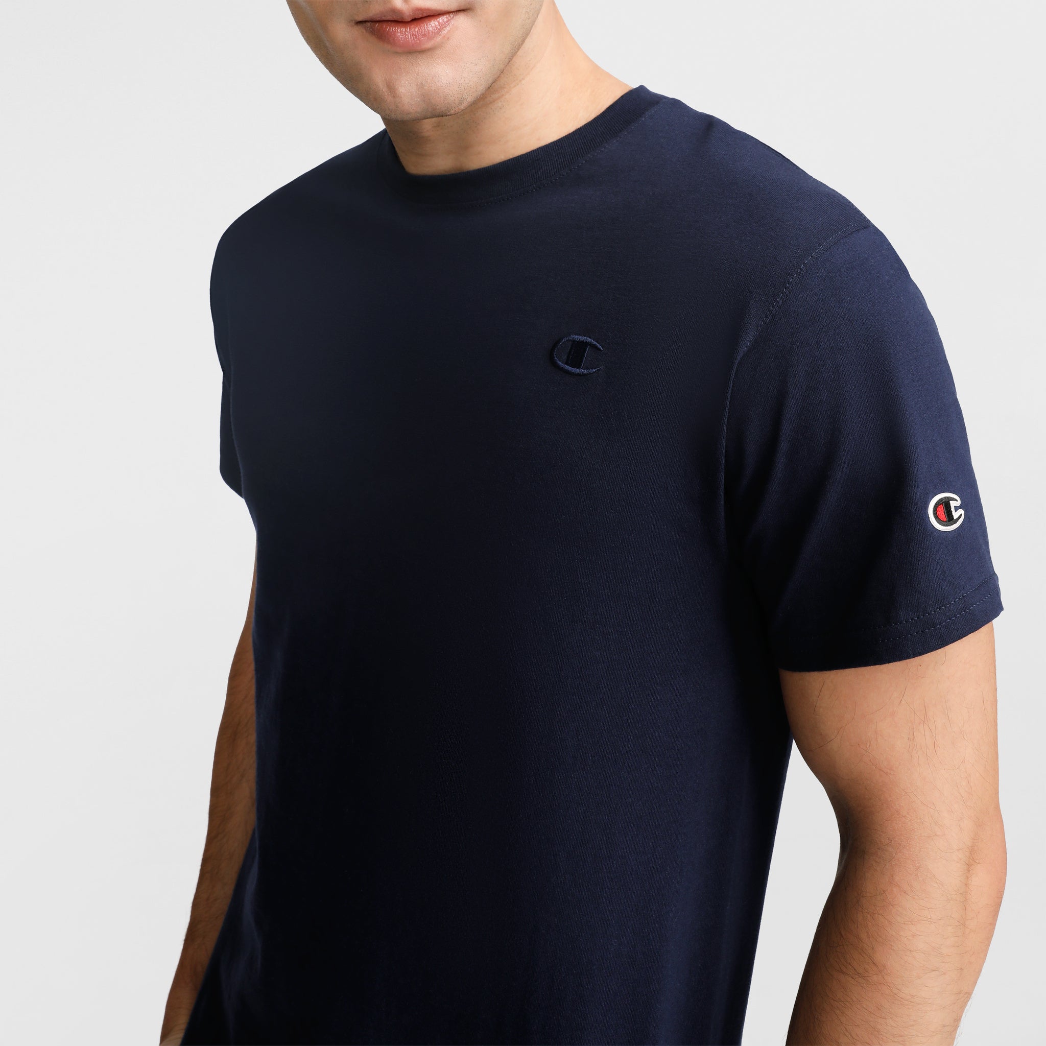 Champion Classic C Logo t-shirt homme Deep Navy coton