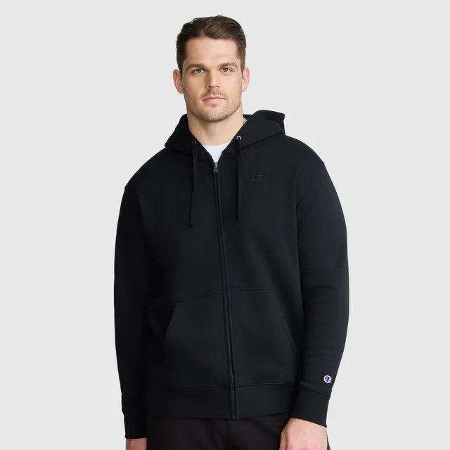 Champion Powerblend Full-Zip Hoodie sweat noir grande taille