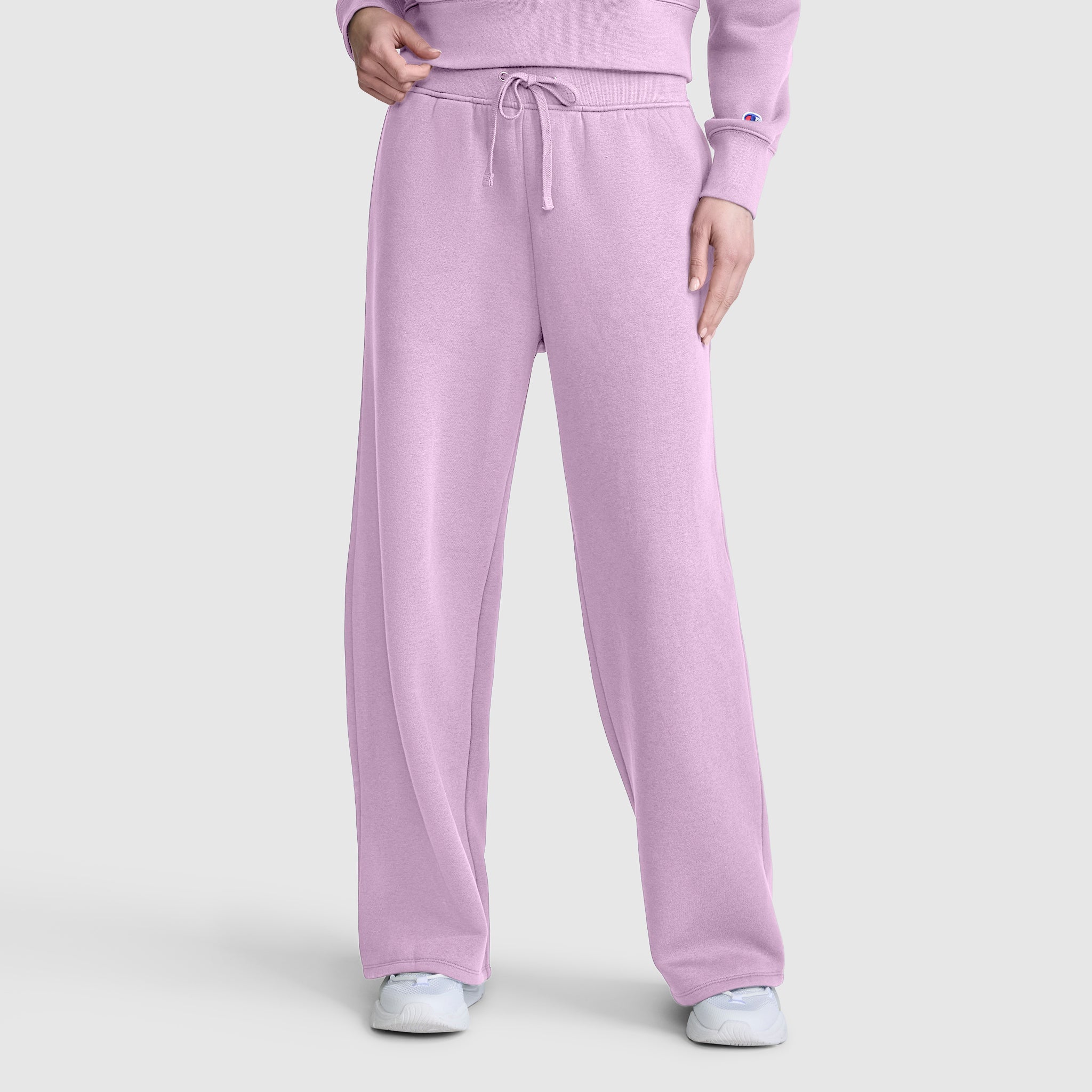 Champion Wide Leg Fleece jogging large violet coton