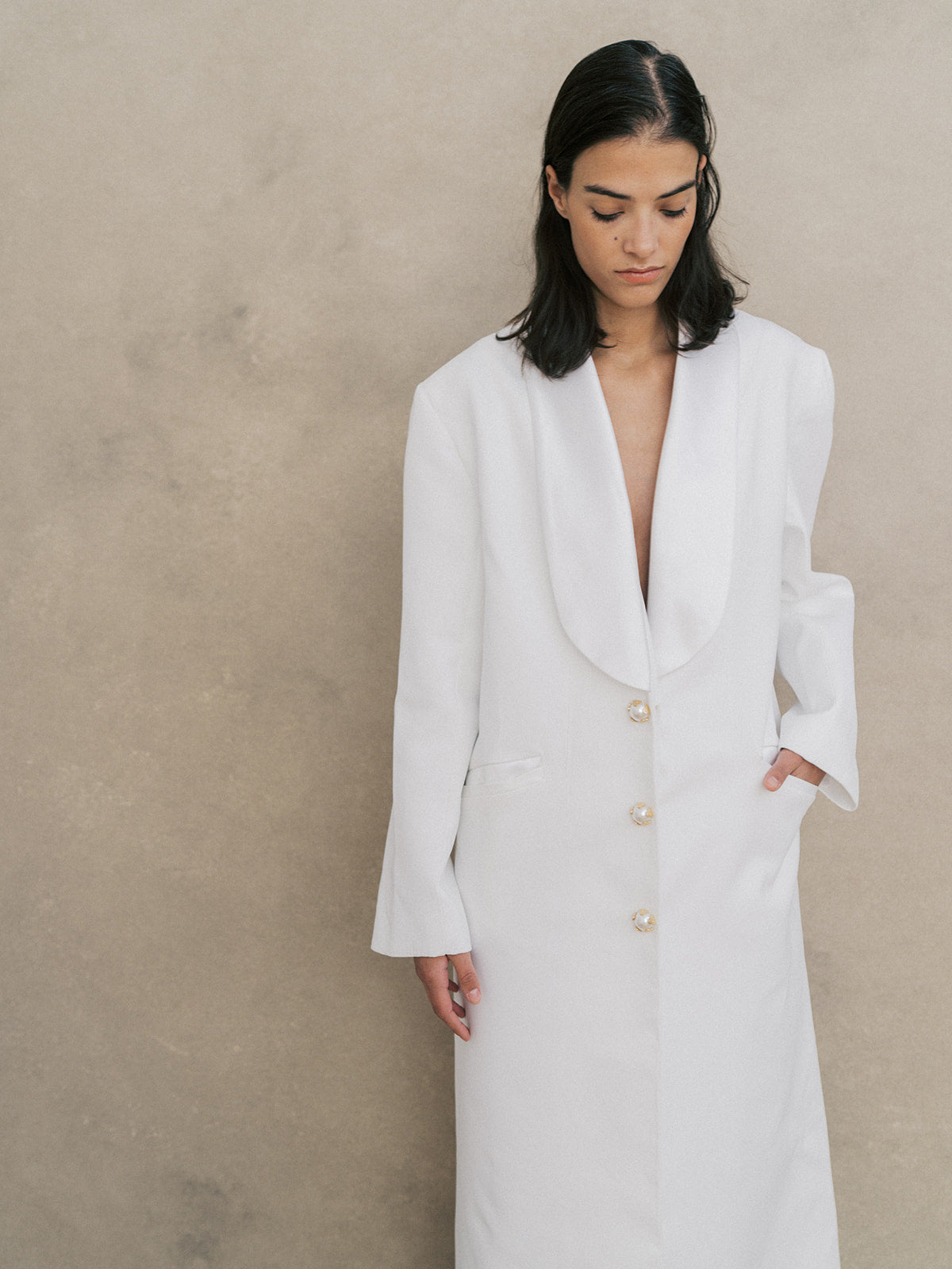 Rime Arodaky Bridal Tatum robe manteau taille 34 crêpe