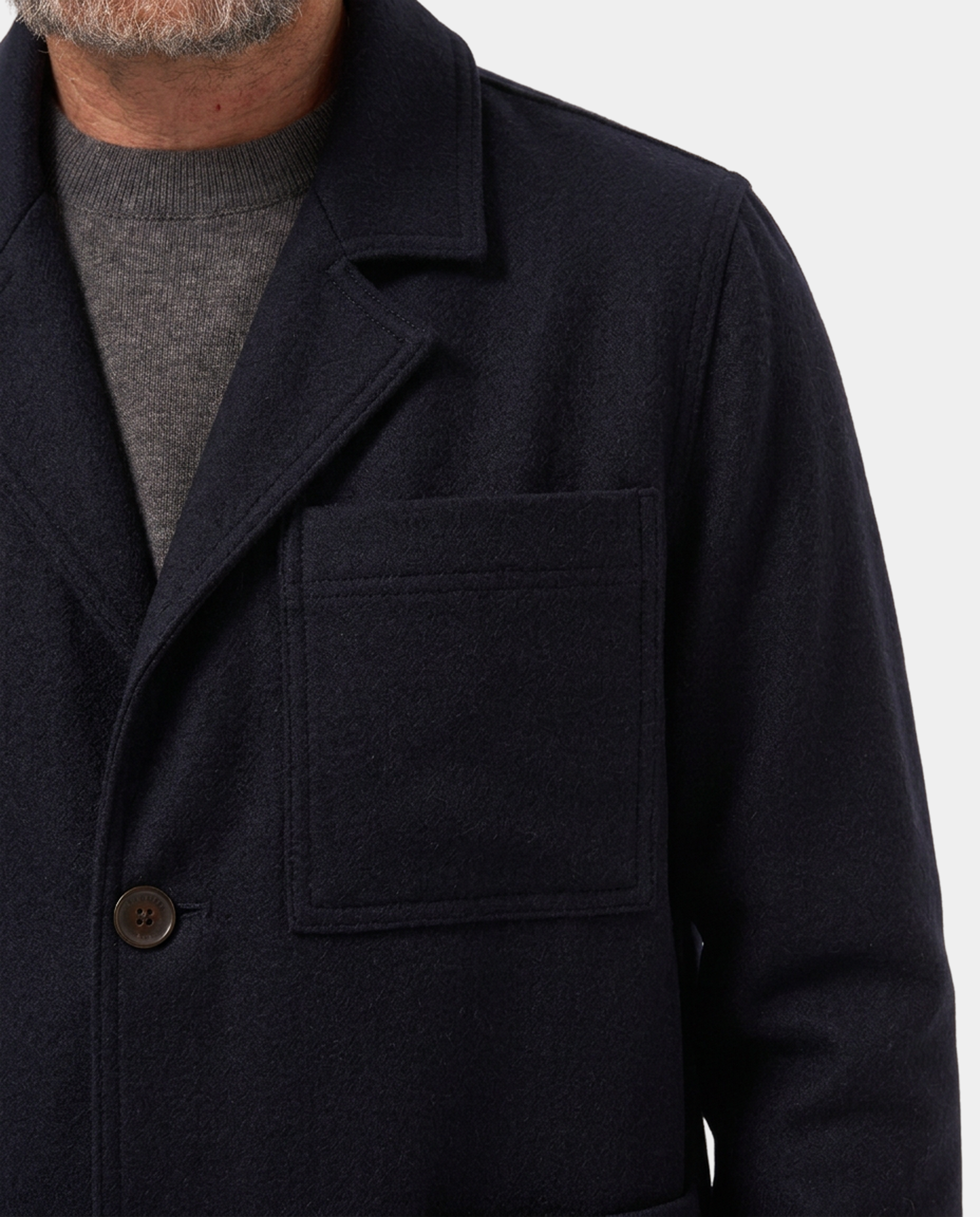 LAFAURIE ANDREU Flanelle veste navy laine vierge