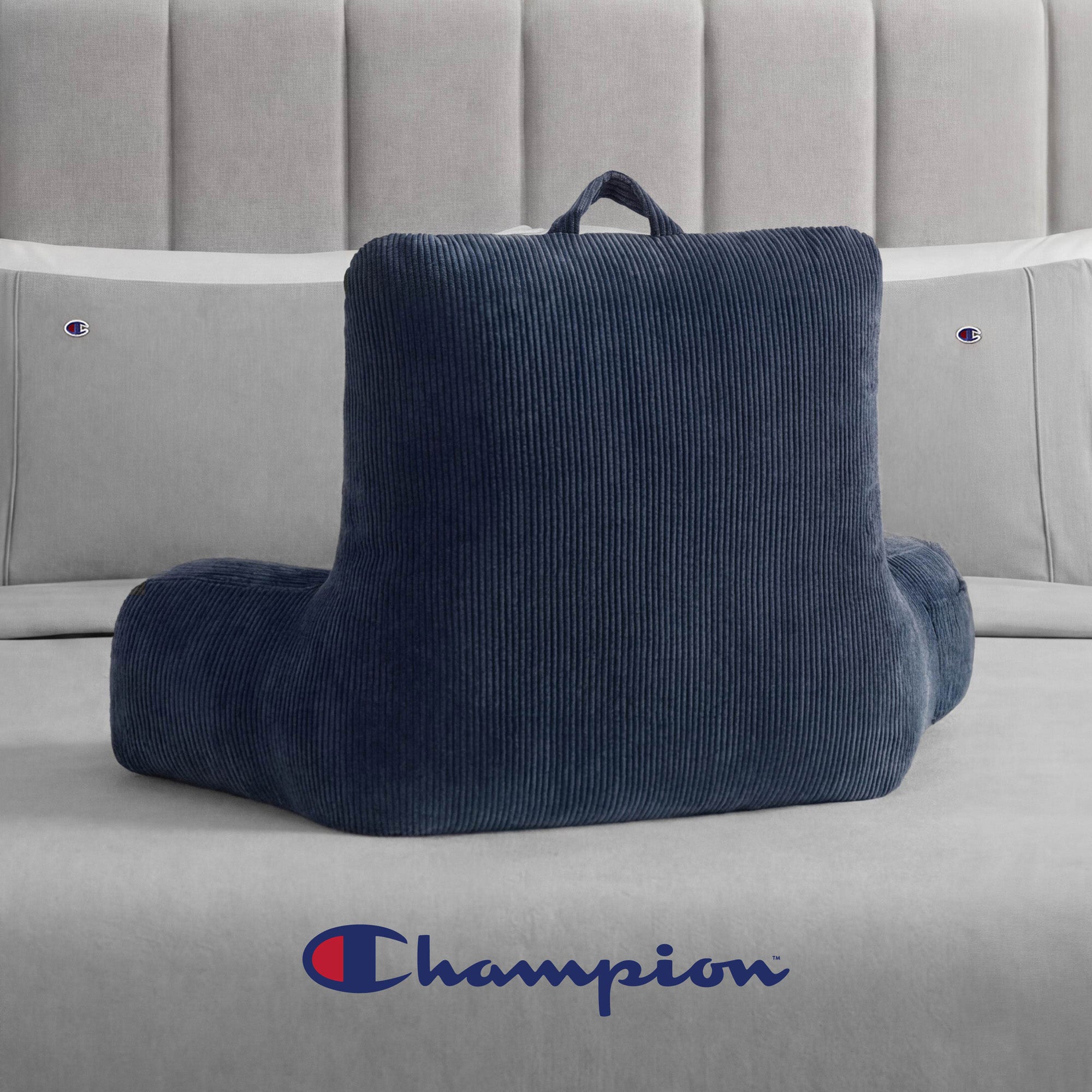 Champion Room Decor Corduroy coussin lecture bleu marine 74 cm