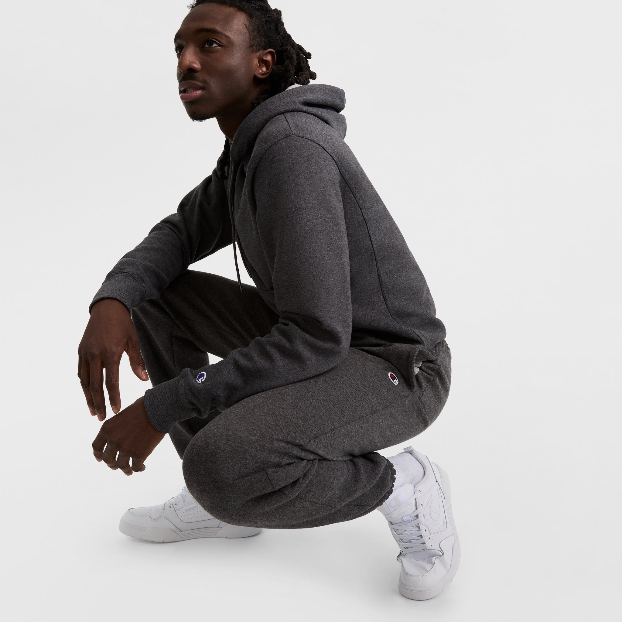 Champion Powerblend Cinched Bottom jogging gris S molleton coton
