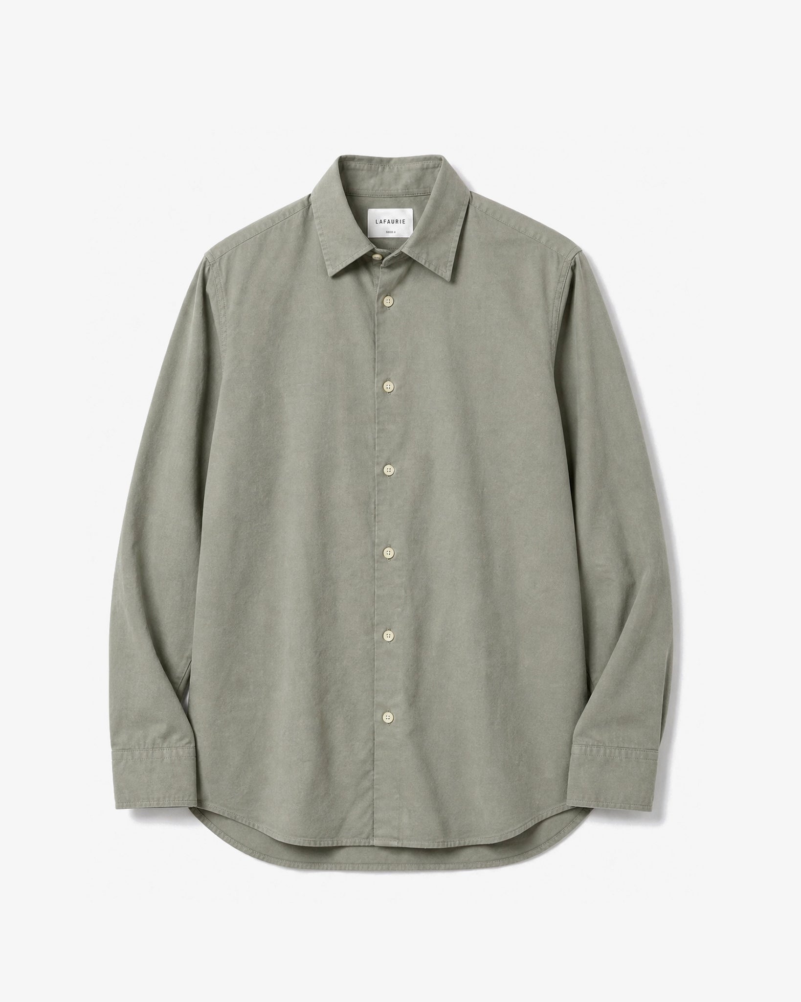 LAFAURIE HUGUES chemise droite vert sauge oxford coton